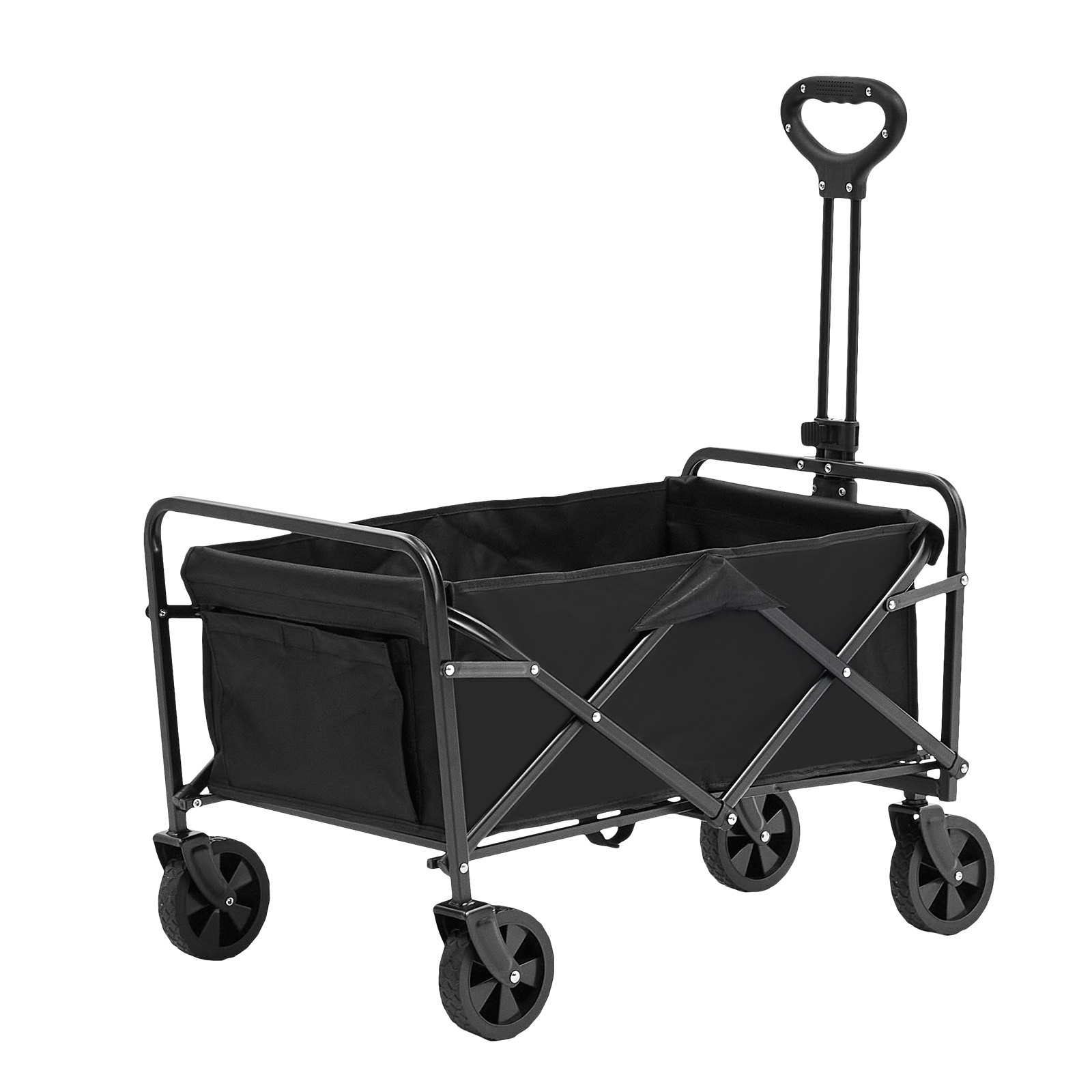 Collapsible Folding Wagon, 2 cu.ft Beach Wagon Cart with All-Terrain 5in Wheels,