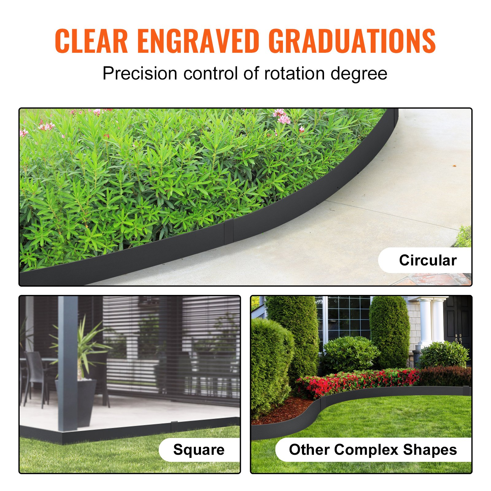 VEVOR Steel Landscape Edging, 4-pack Steel Garden Edging Borders, Lawn