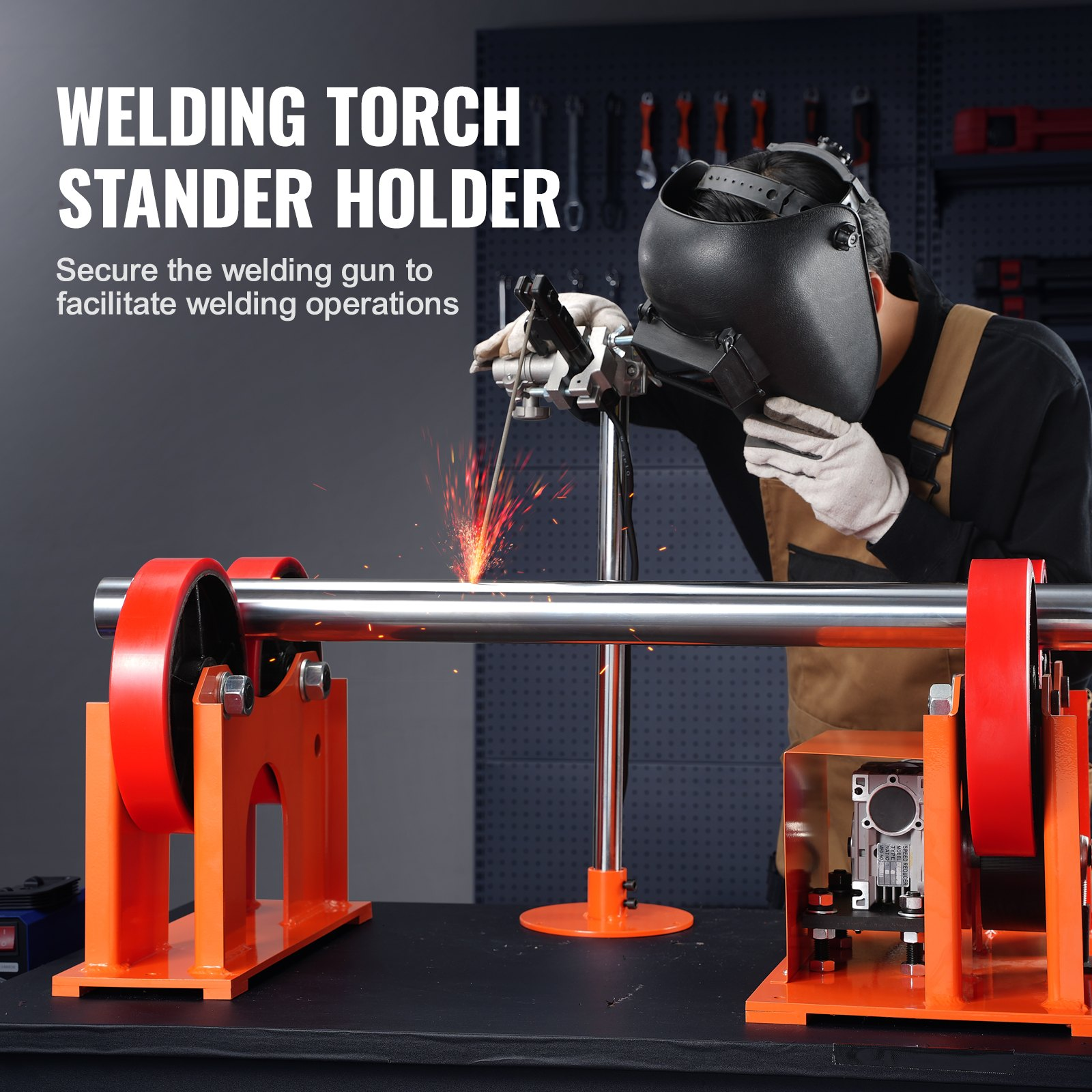 110V Welding Turning Rolls 1000KG Linkage Roller 25–1400mm Rotary Positioner