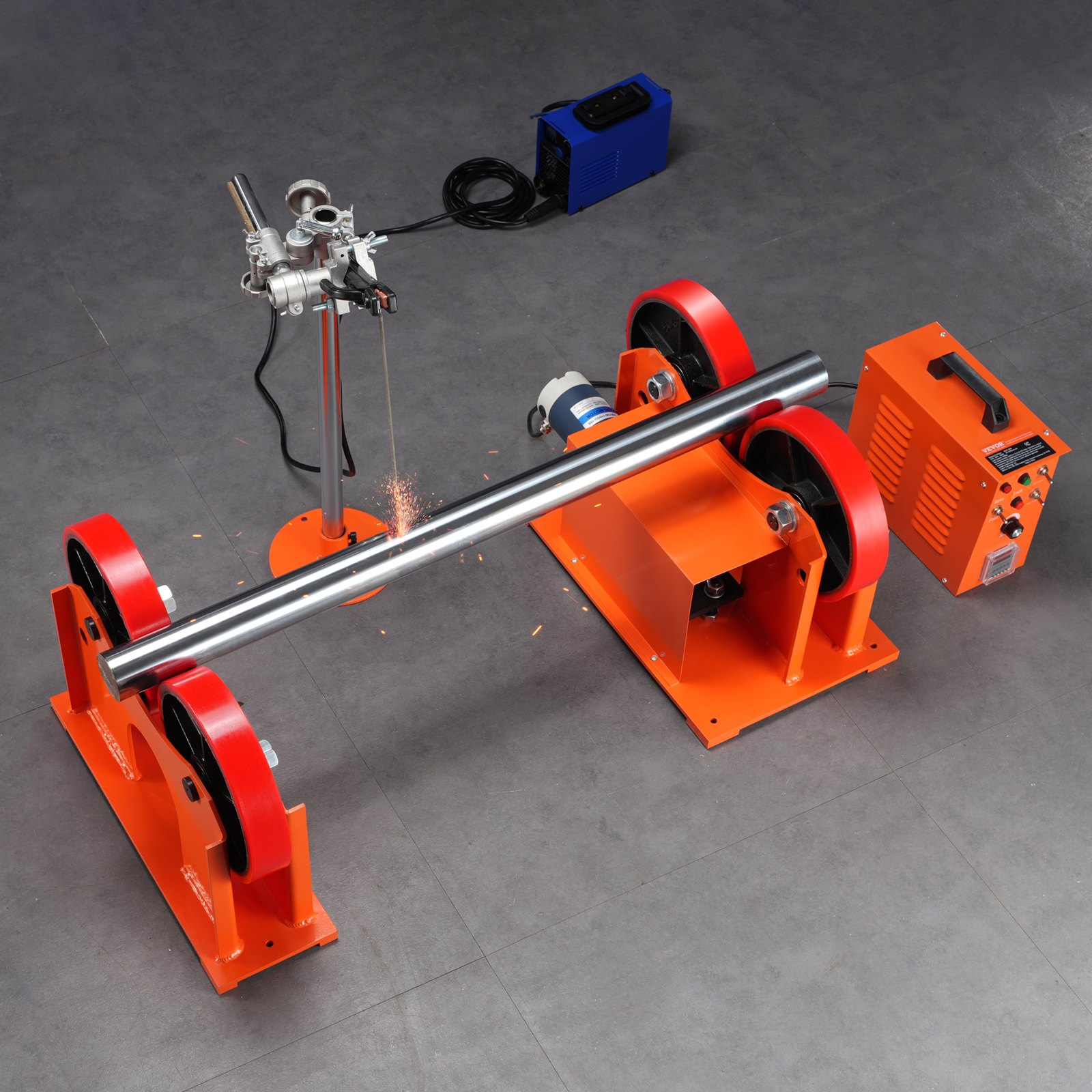 110V Welding Turning Rolls 1000KG Linkage Roller 25–1400mm Rotary Positioner