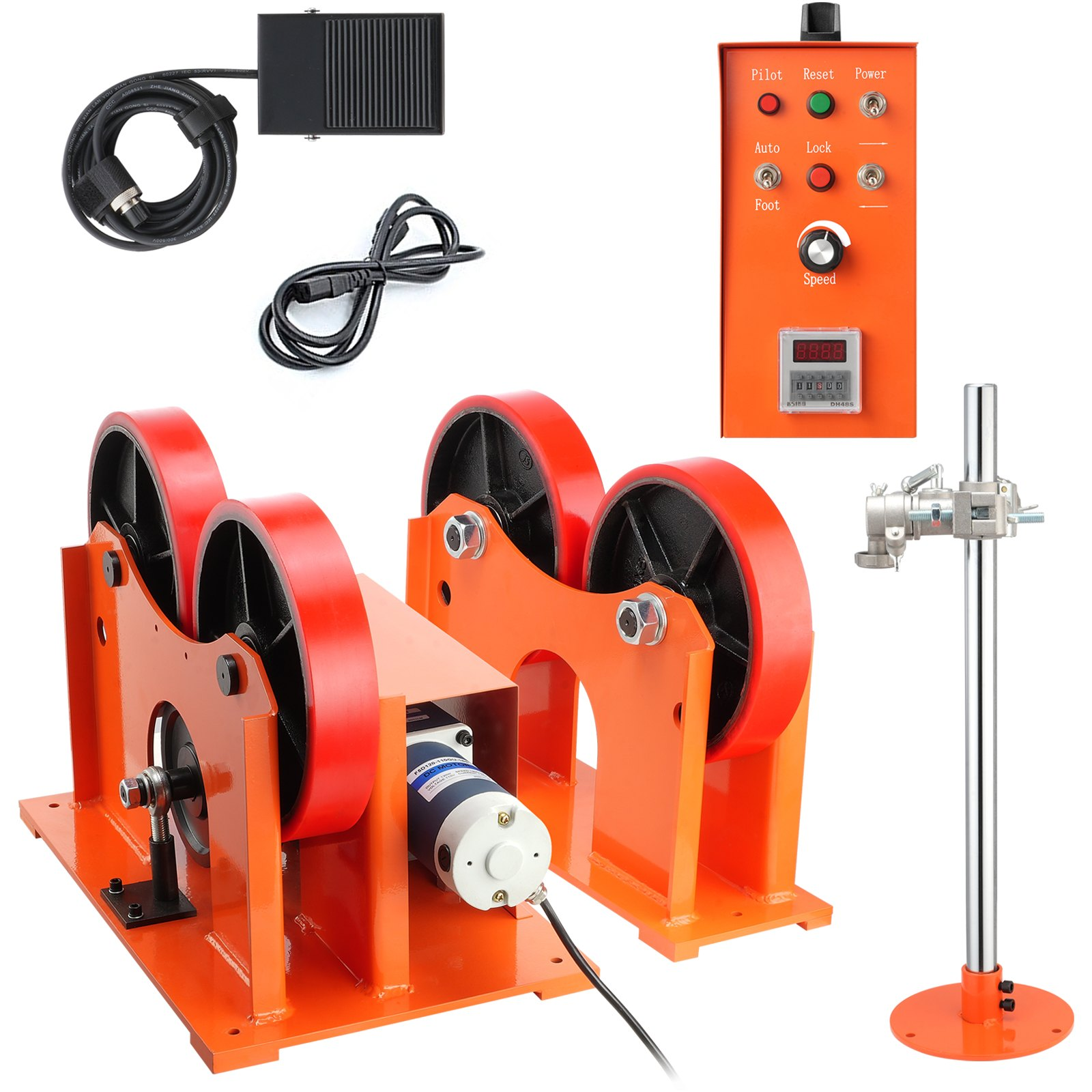 110V Welding Turning Rolls 1000KG Linkage Roller 25–1400mm Rotary Positioner
