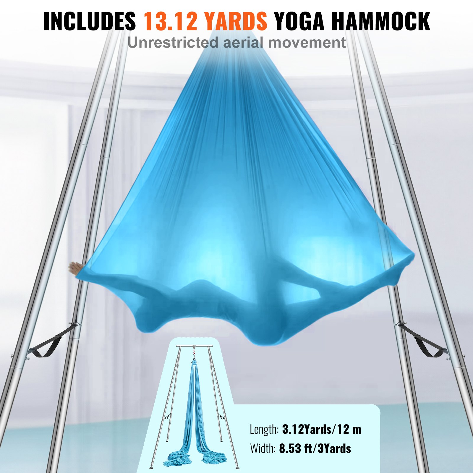 ヨガ Vlvora Aerial Yoga Frame & Yoga Hammock, Blue | eBay