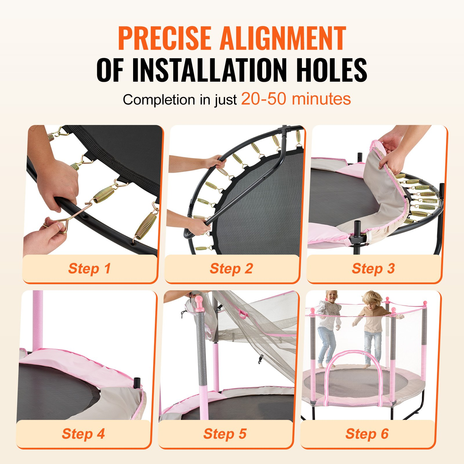 60" Indoor Outdoor Trampoline for Kids with Safety Net | Durable, Easy to Instal - Picture 5 of 10