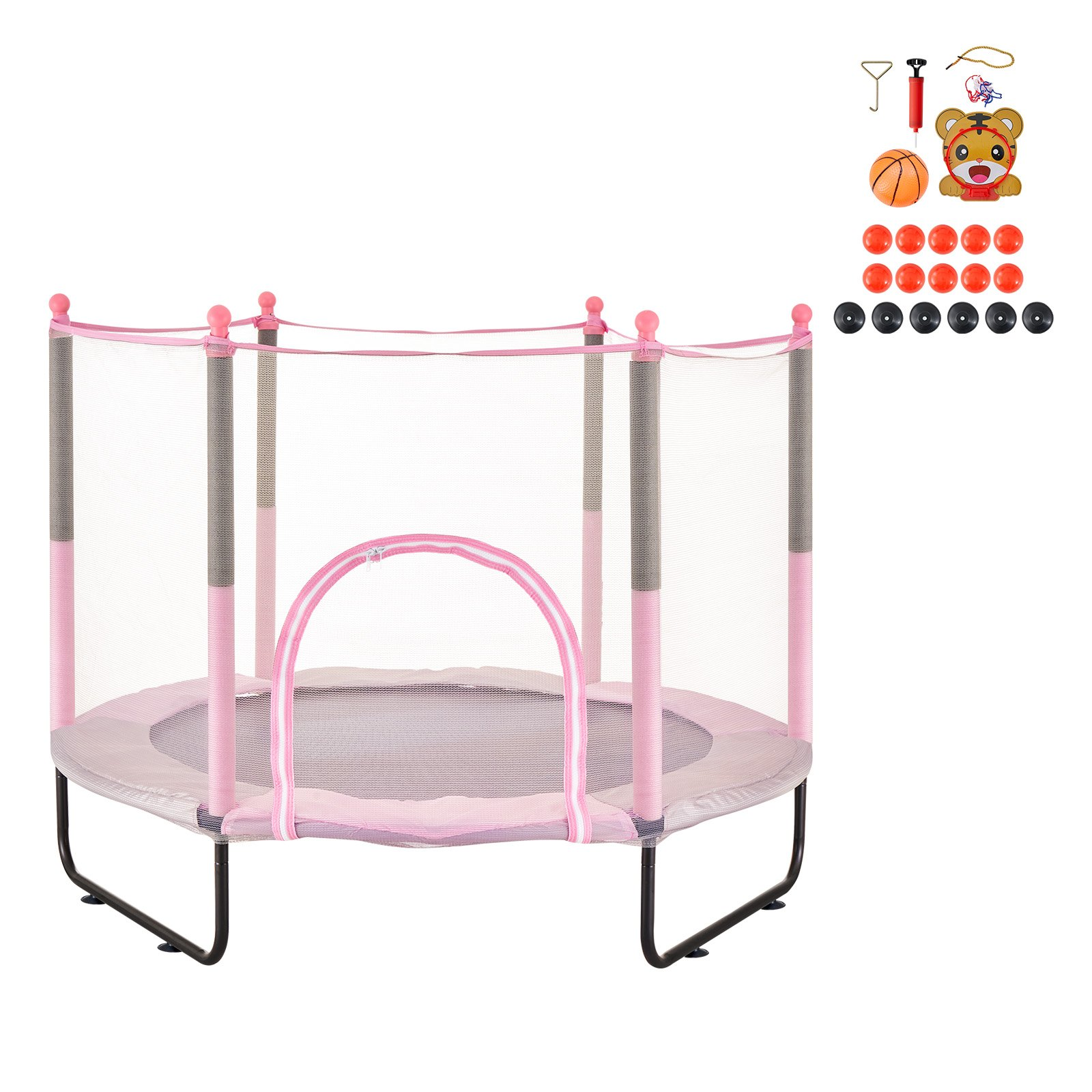 60" Indoor Outdoor Trampoline for Kids with Safety Net | Durable, Easy to Instal - Picture 8 of 10