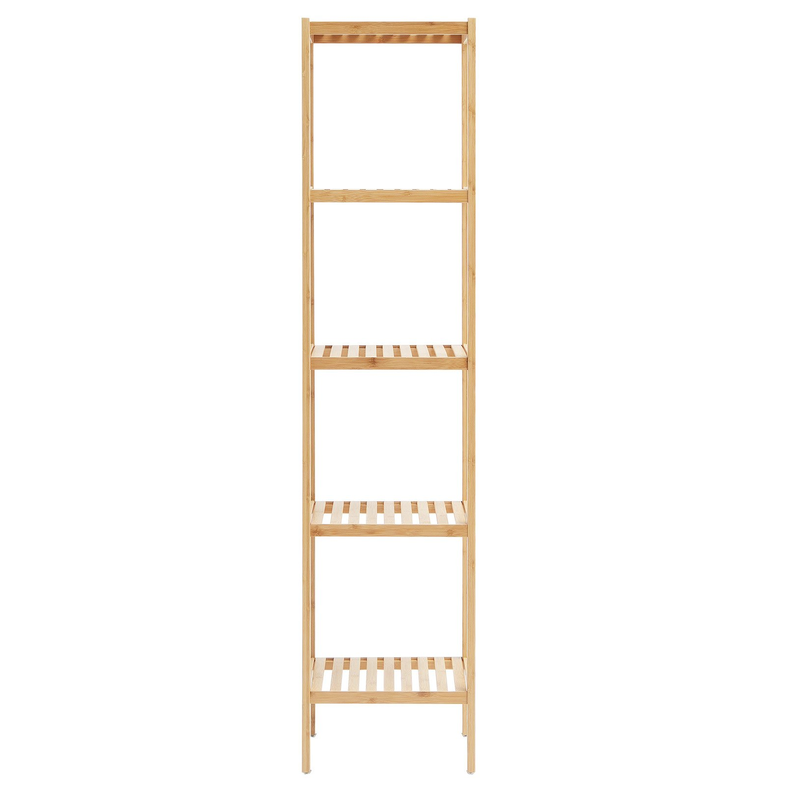 5-Tier Bathroom Standing Shelf, Narrow Shelving Unit, Natural