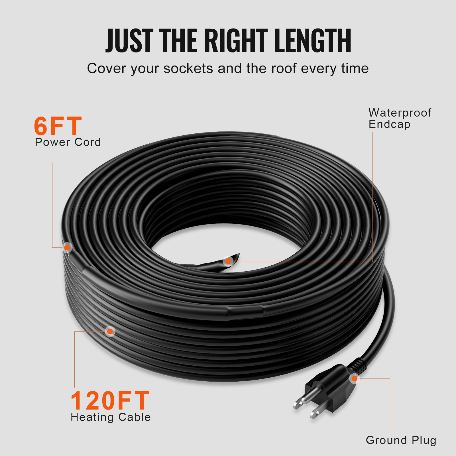 Self-Regulating Pipe Heating Cable, Gutter and Pipe Freeze Protection