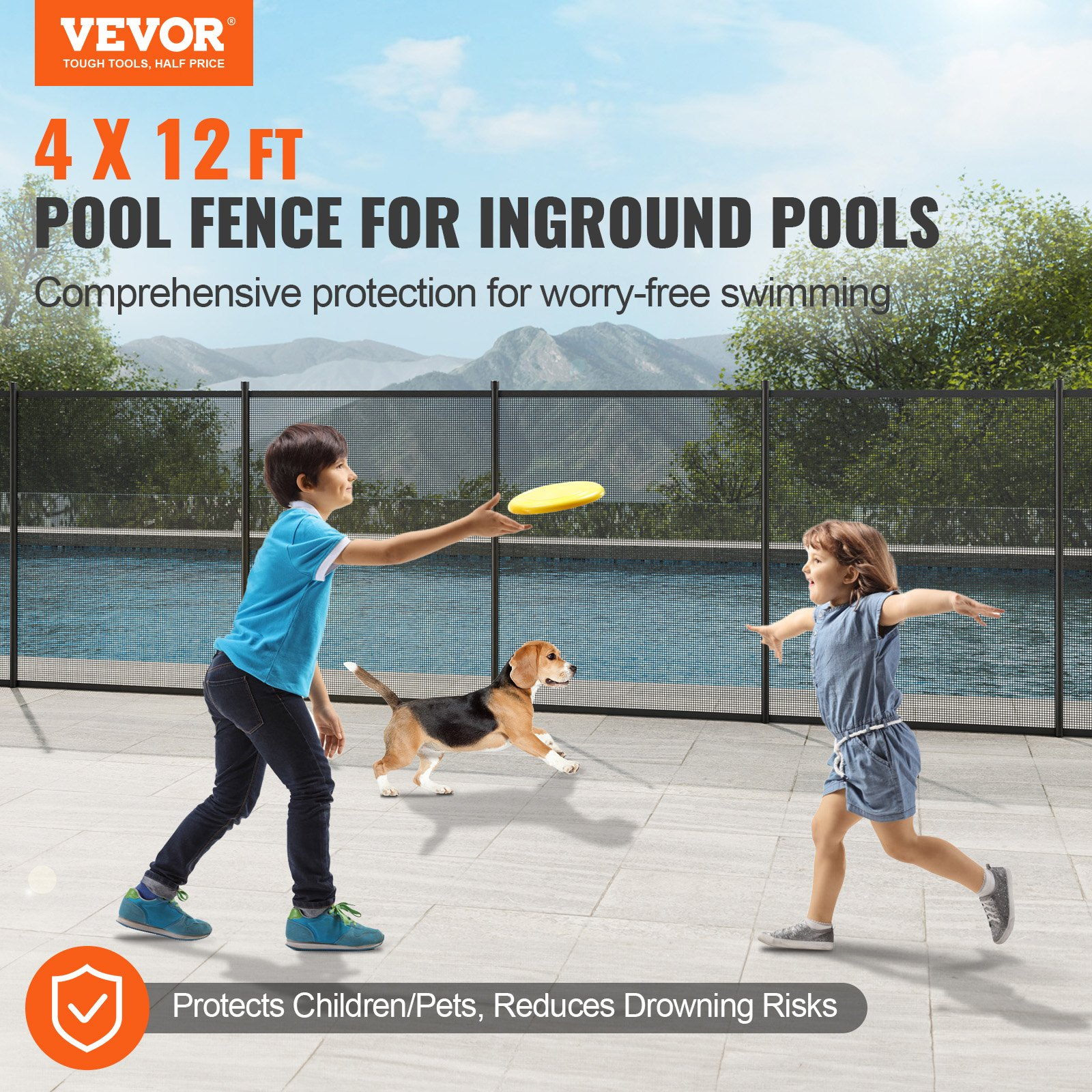 RemovableChildSafetyPoolFence,4x12FT-EasyDIYInstallation,Durable34