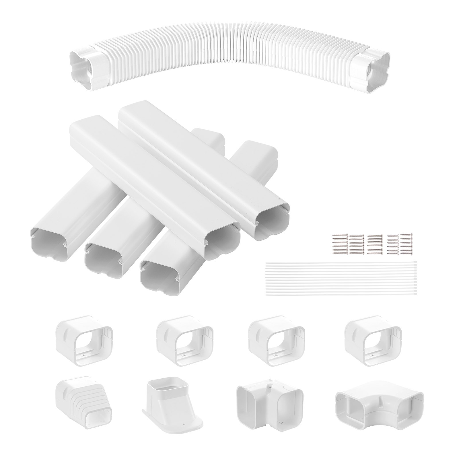 VEVOR Mini Split Line Set Cover 3-inch W 10Ft L, White