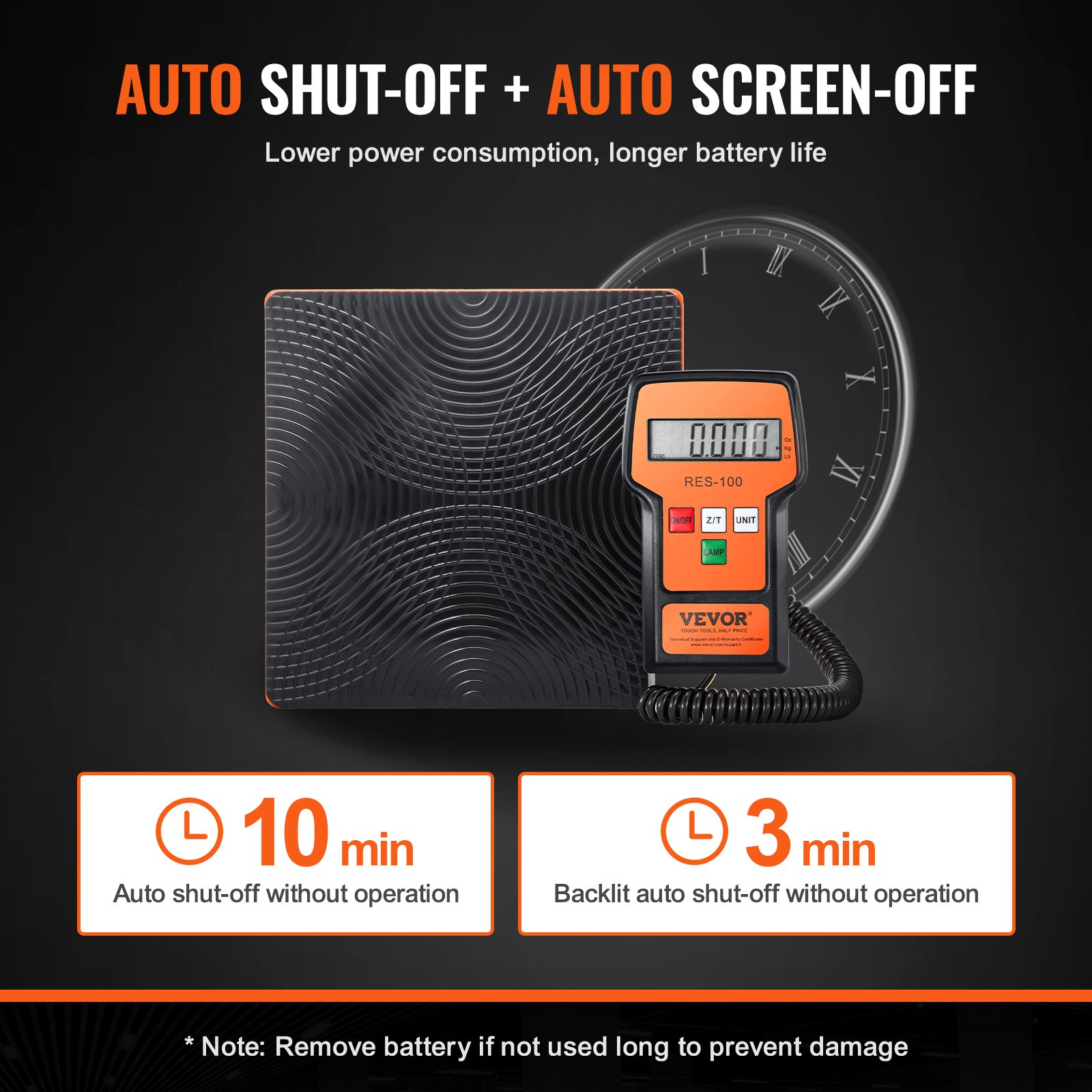 220 LBS Refrigerant Scale, 5g Precision, w/ Remote, for HVAC Charging/Recovery