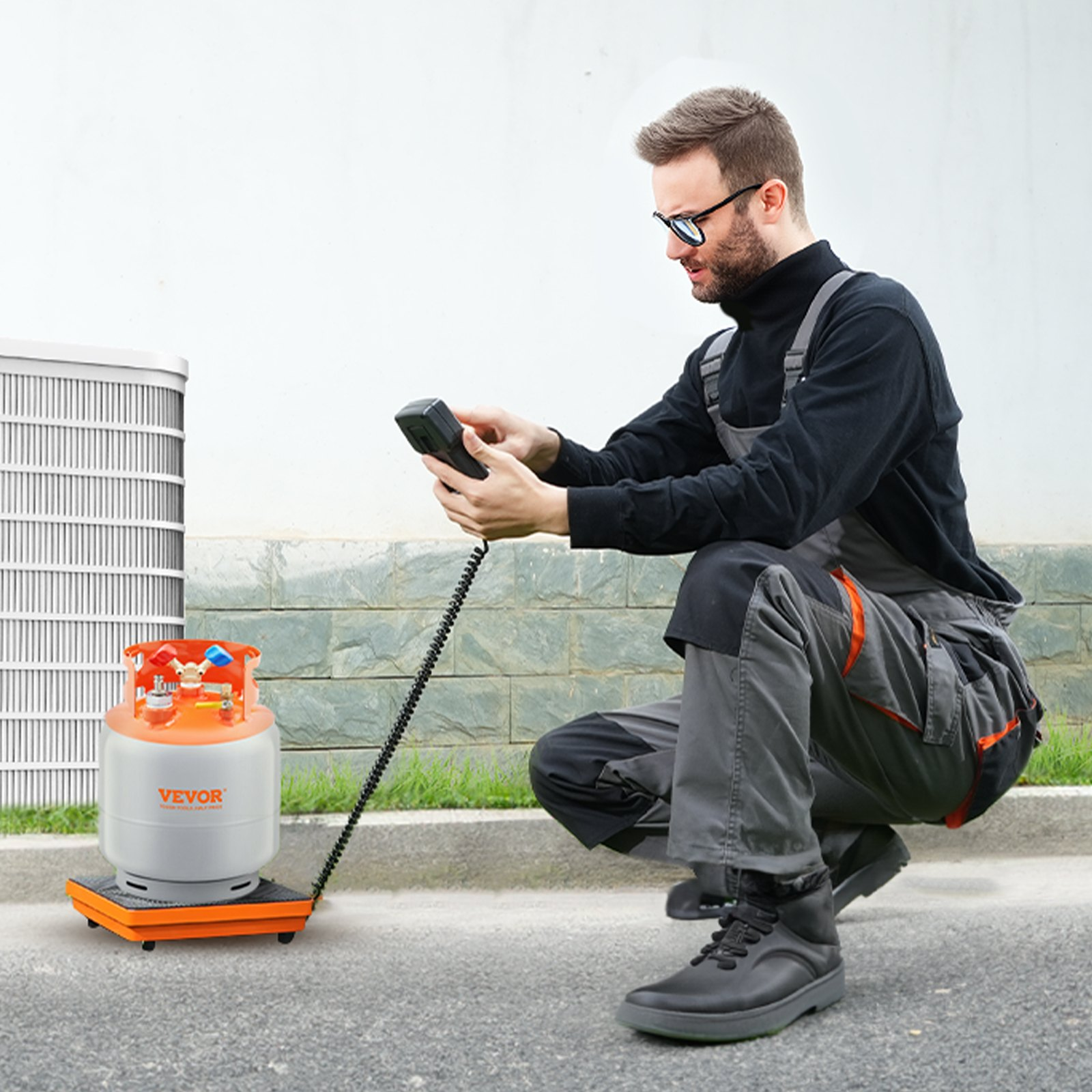 220 LBS Refrigerant Scale, 5g Precision, w/ Remote, for HVAC Charging/Recovery