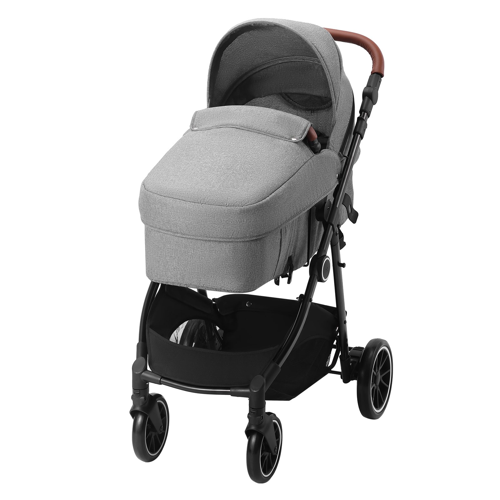 Standard Baby Stroller w/ Bassinet Foldable & Reversible Seat 3-Position Recline