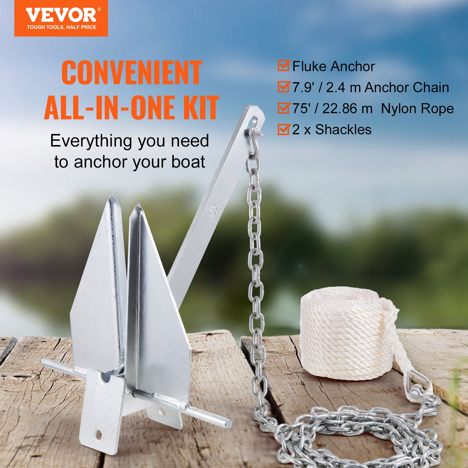 Fluke Style Anchor Kit, Rivers and Shores