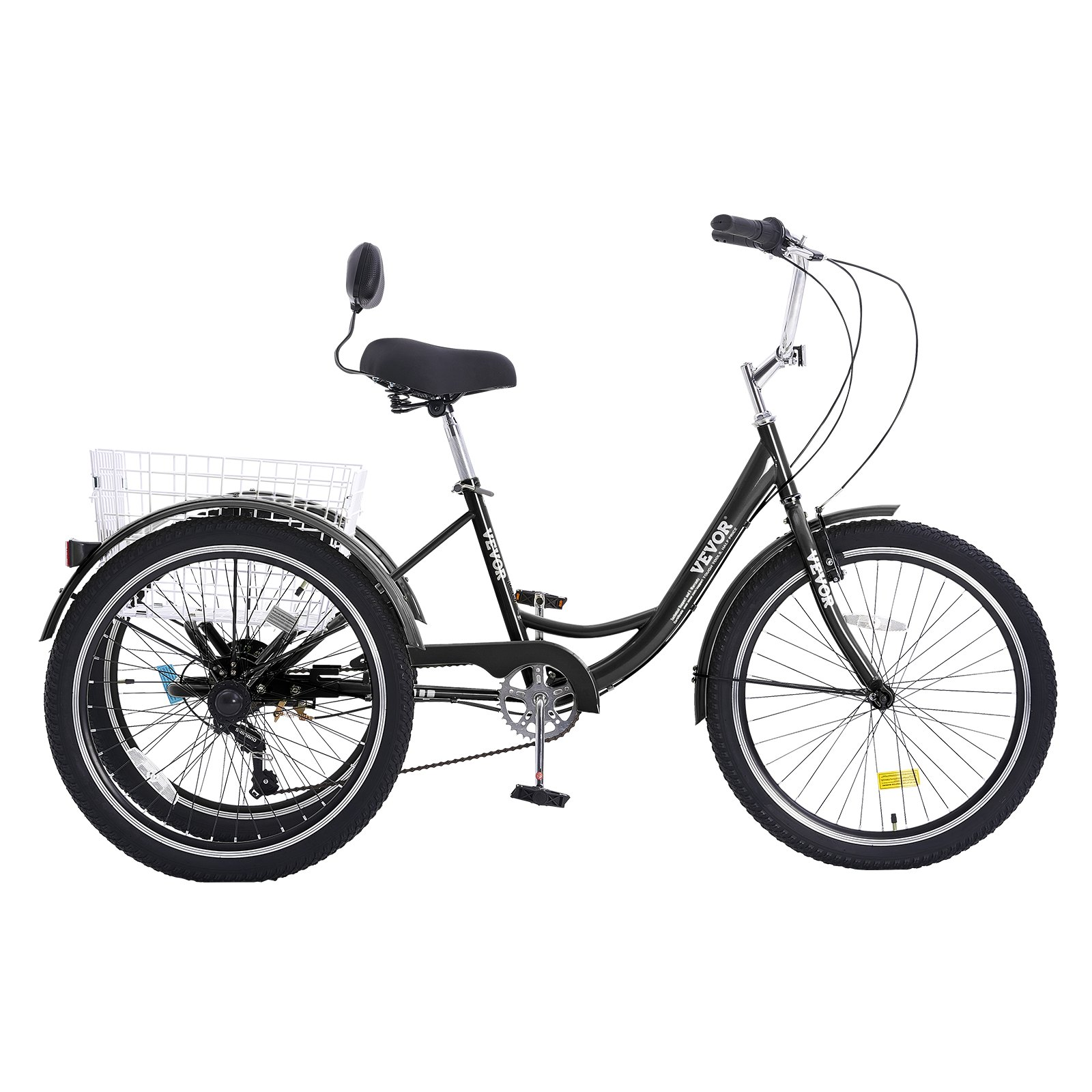 Adult Tricycles Bike, 7 Speed Adult Trikes, 20 Inch Three-Wheeled Bicycles, Carb