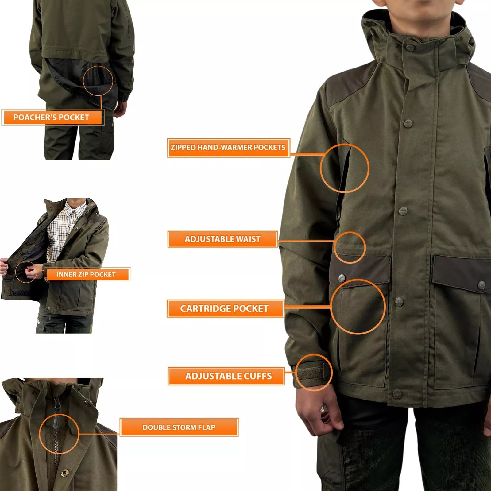 Kids Game Forrester Waterproof Jacket & Trouser Fishing Hunting Outdoor Raincoat - Picture 14 of 24