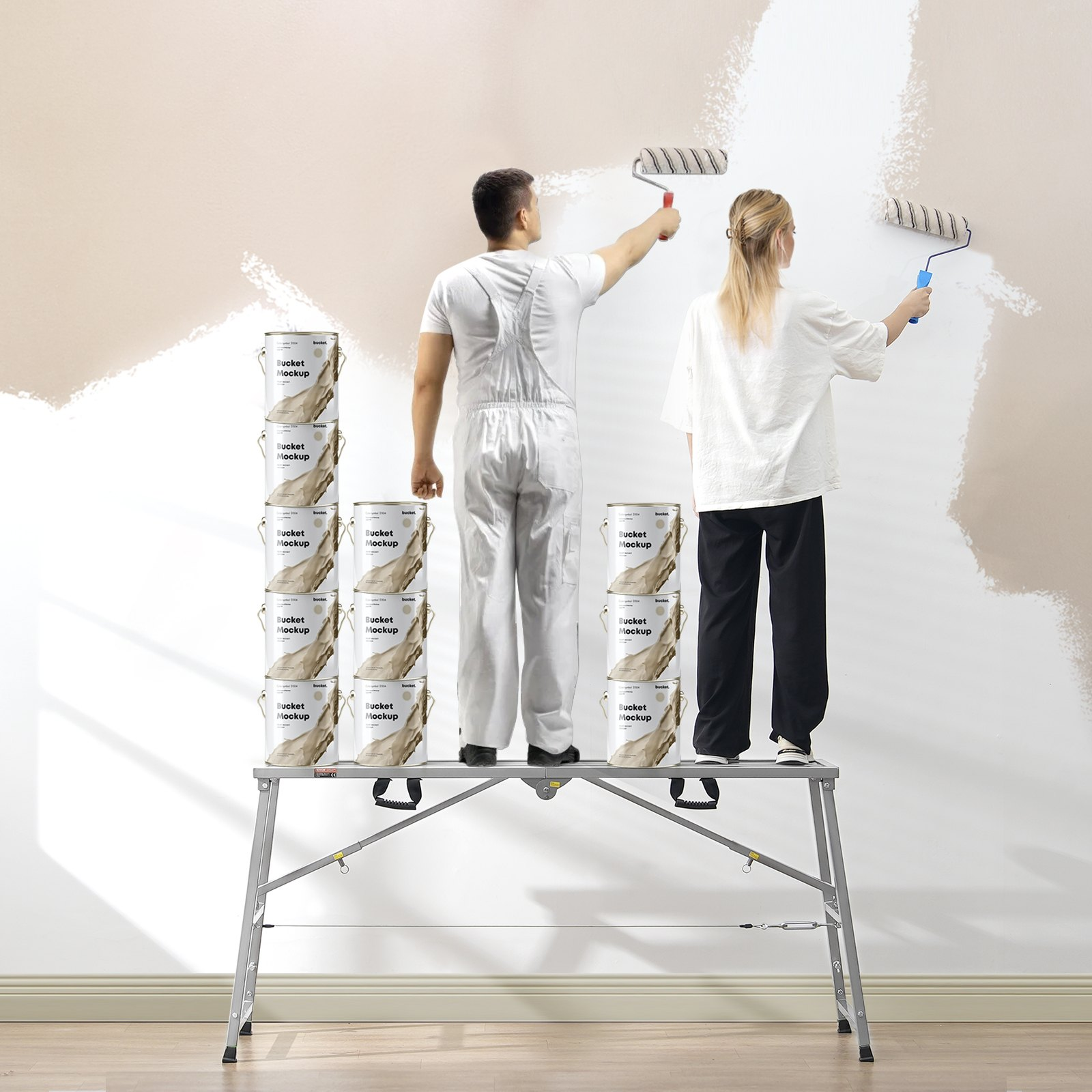 Adjustable Work Platform, Portable Scaffolding Platform, 800 lb Load Capacity - Picture 8 of 10