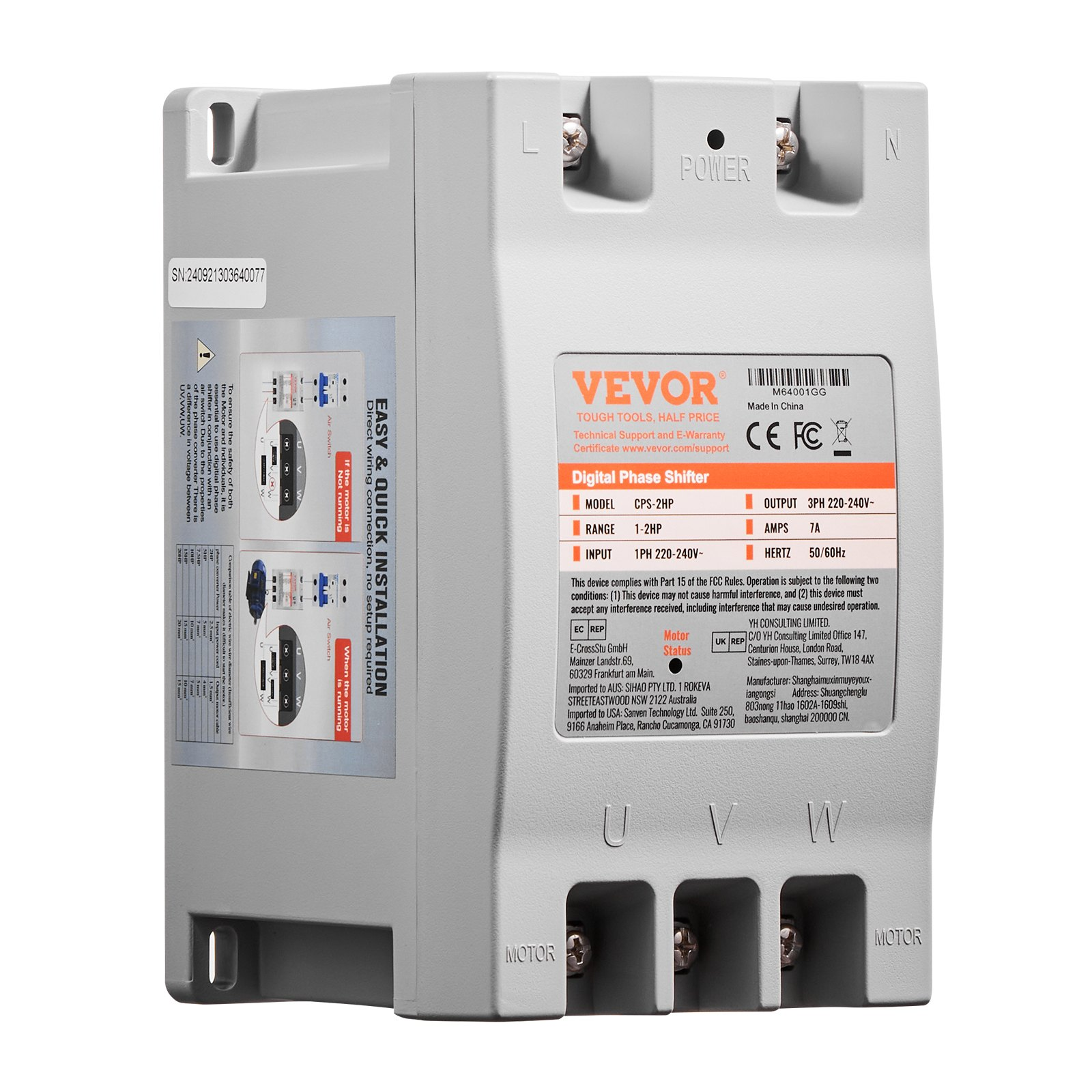 3 Phase Converter 2HP 7A 220V Single to 3 Phase 220V-240V Input/Output - Picture 8 of 10