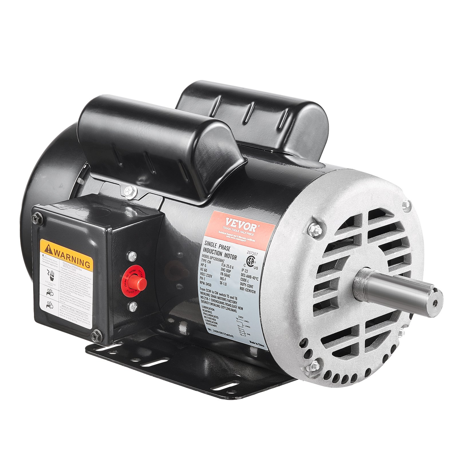order.101〜103 5HP Air Compressor Motor 3450 RPM, 230V Single Phase, 56HZ Frame