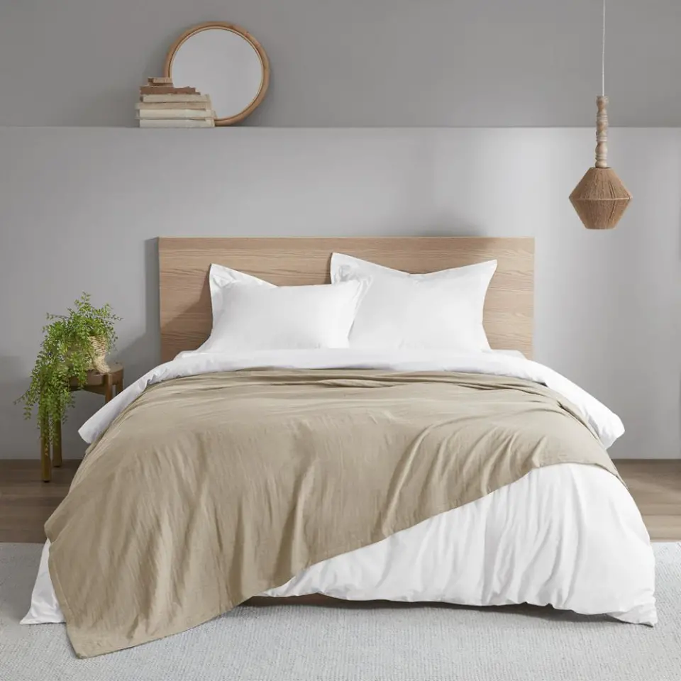 Three-Layer Cotton Gauze Breathable Tan Blanket thumbnail 4