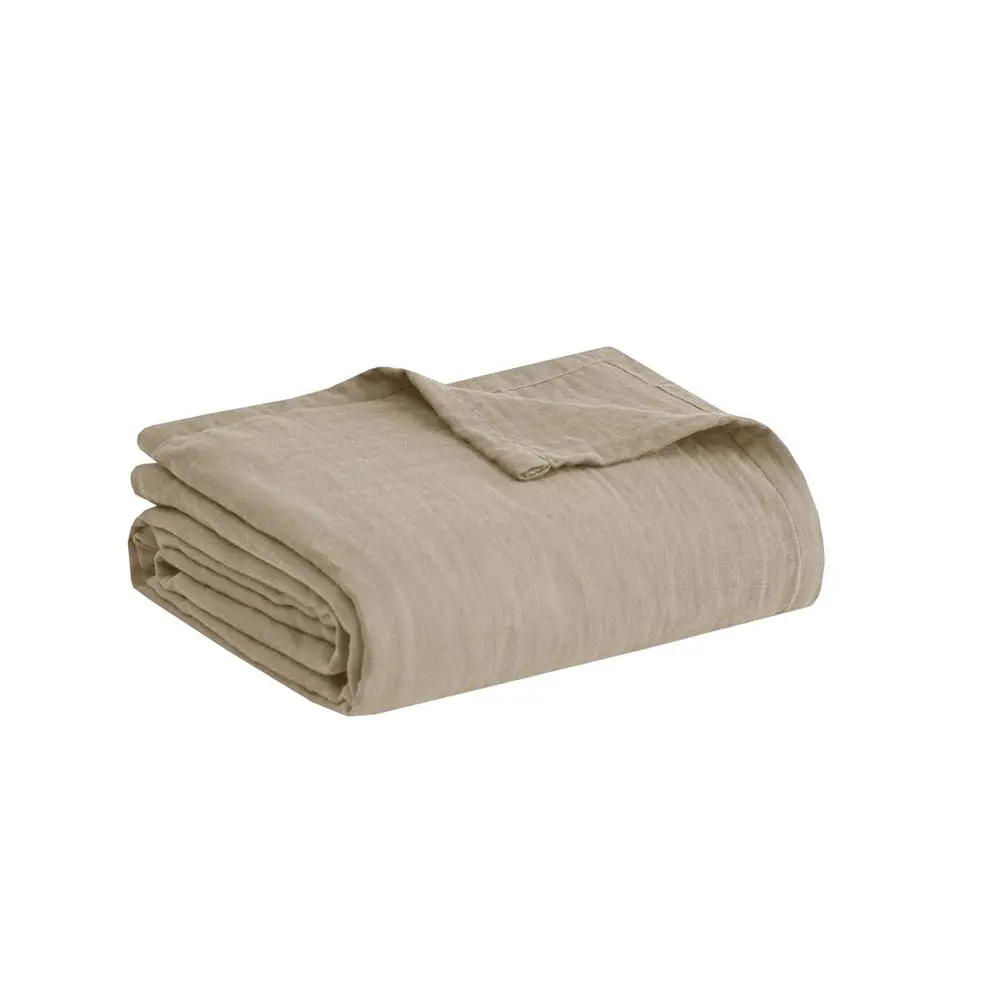 Three-Layer Cotton Gauze Breathable Tan Blanket - view 6