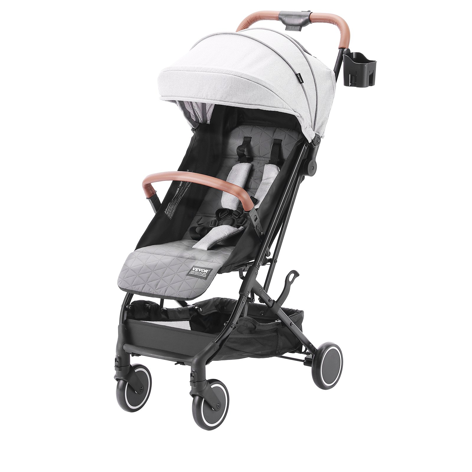 Standard Baby Stroller Adjustable Infant/Toddler Stroller Foldable w/ Cup Holder