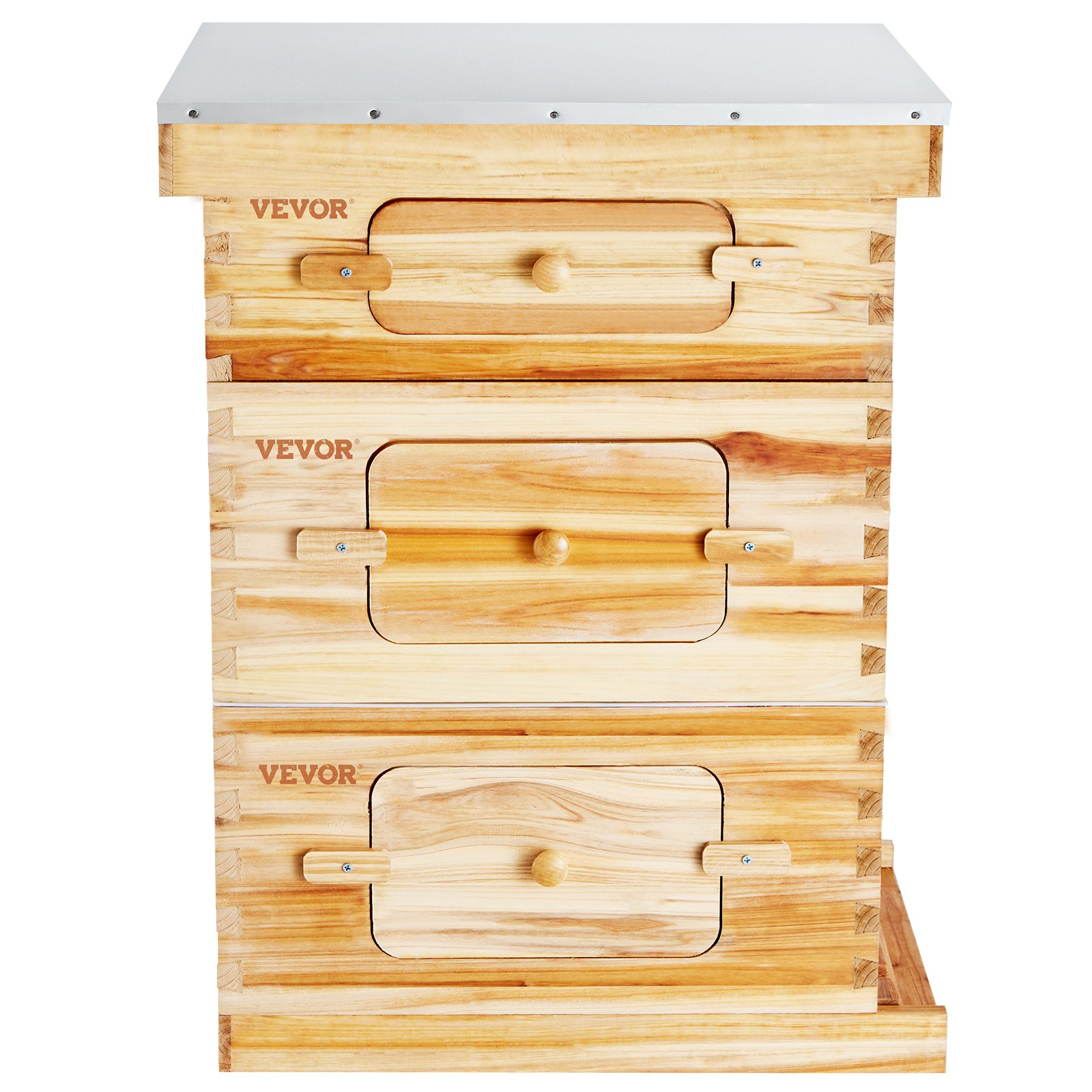30-Frame Langstroth Beehive Kit, 2 Deep + 1 Medium, Waxed Wood, Window