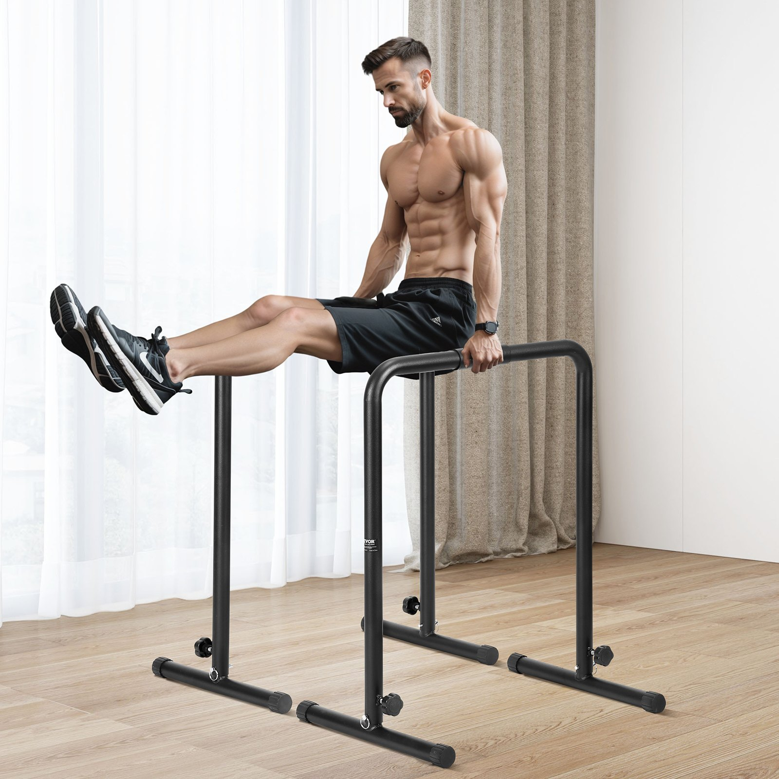 Dip Bars 440 lbs Capacity, Heavy Duty Adjustable Stand for Strength Training