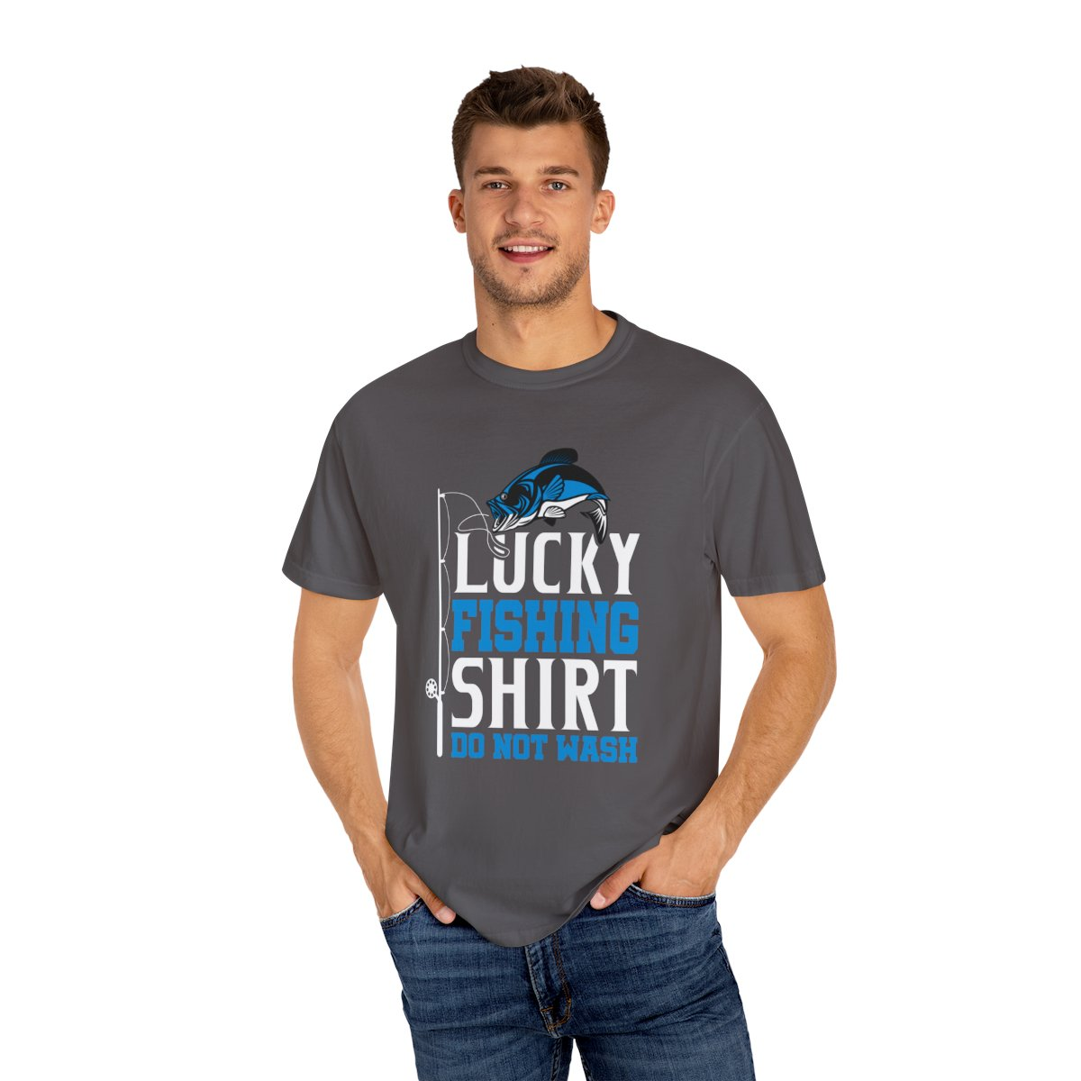 Catch Your Luck with the "Lucky Fishing Shirt, Do Not Wash" T-Shirt - Bild 13 von 48