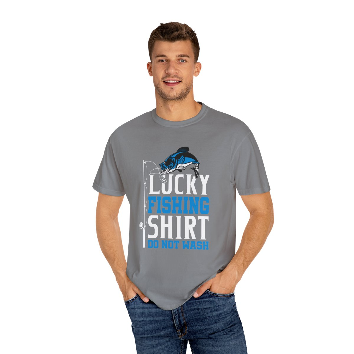 Catch Your Luck with the "Lucky Fishing Shirt, Do Not Wash" T-Shirt - Bild 15 von 48