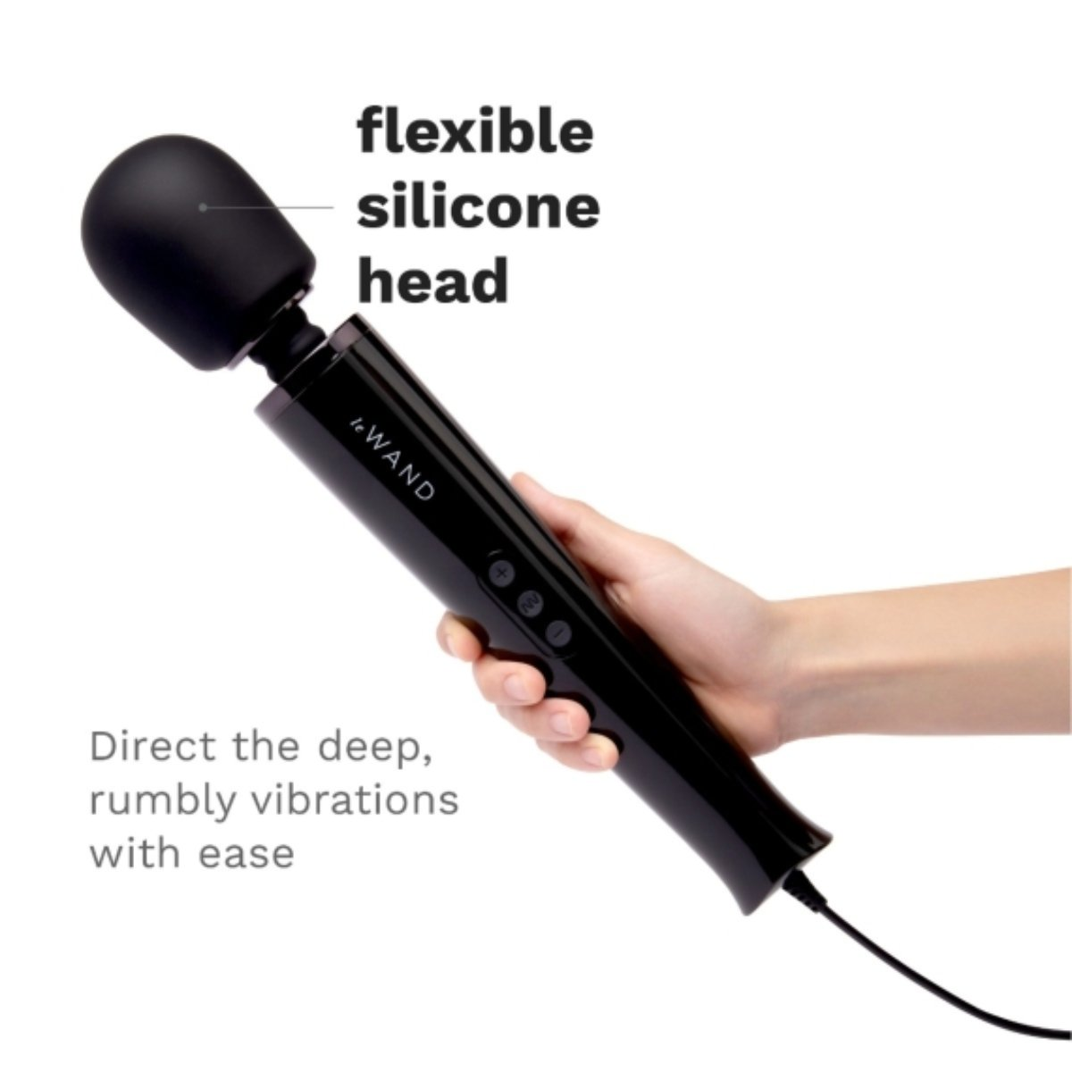 Le Wand Plug-In Massager Black 10 Speeds 6 Vibration Patterns Endless Power