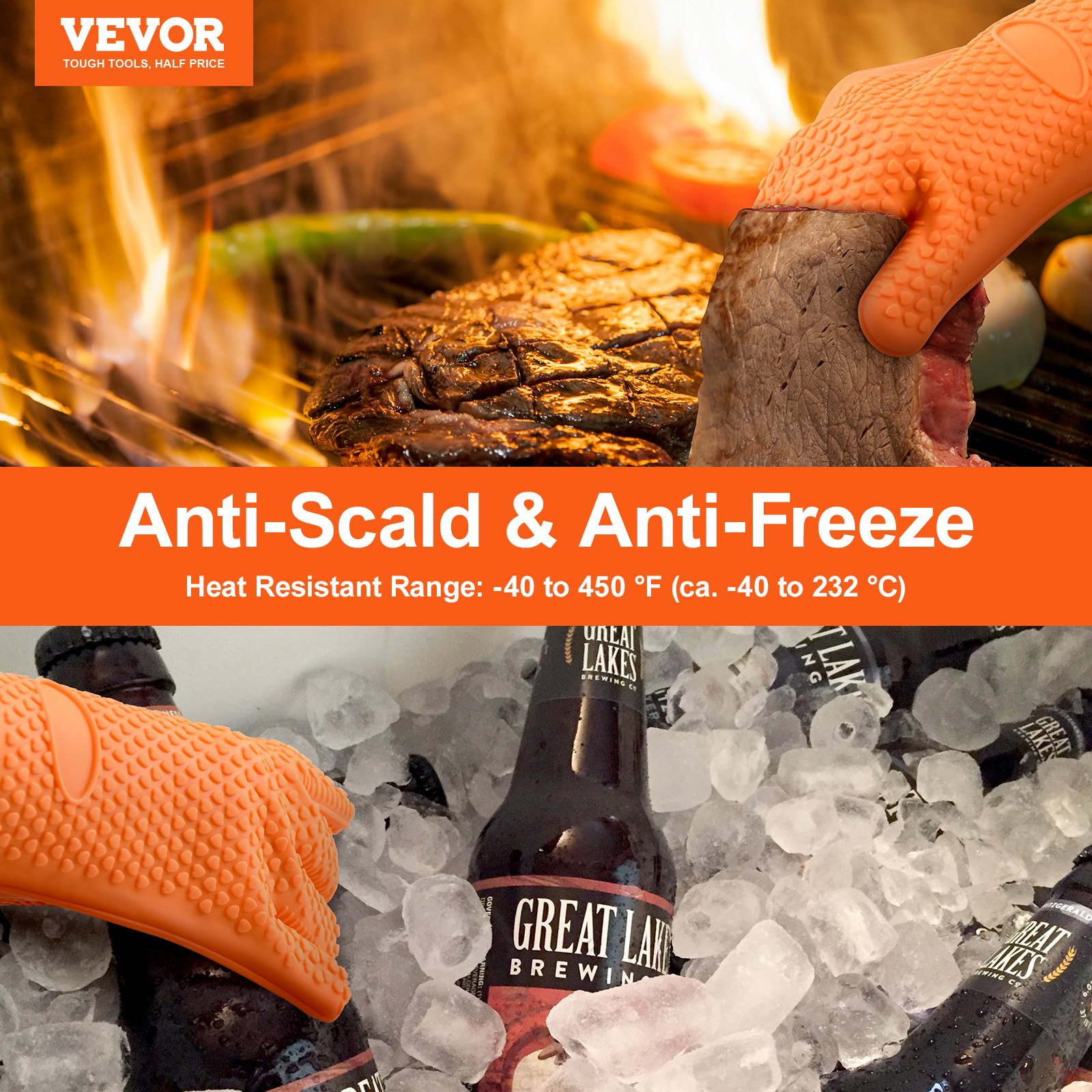 VEVOR Silikon Smoker Ofenhandschuhe, Braten - Bild 1 von 10