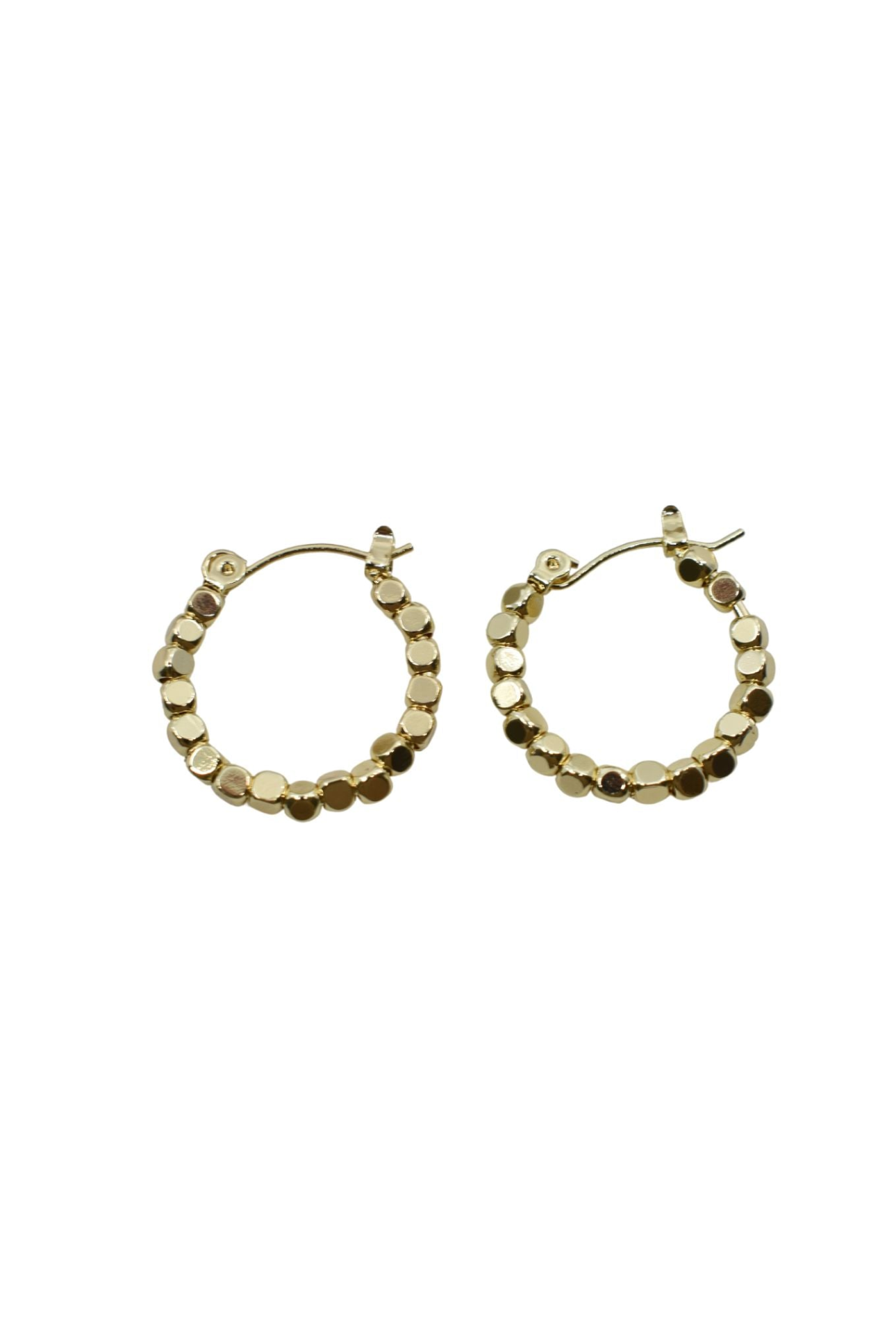 Stylish Gold Beaded Hoop Earrings for Elegant Everyday Wear