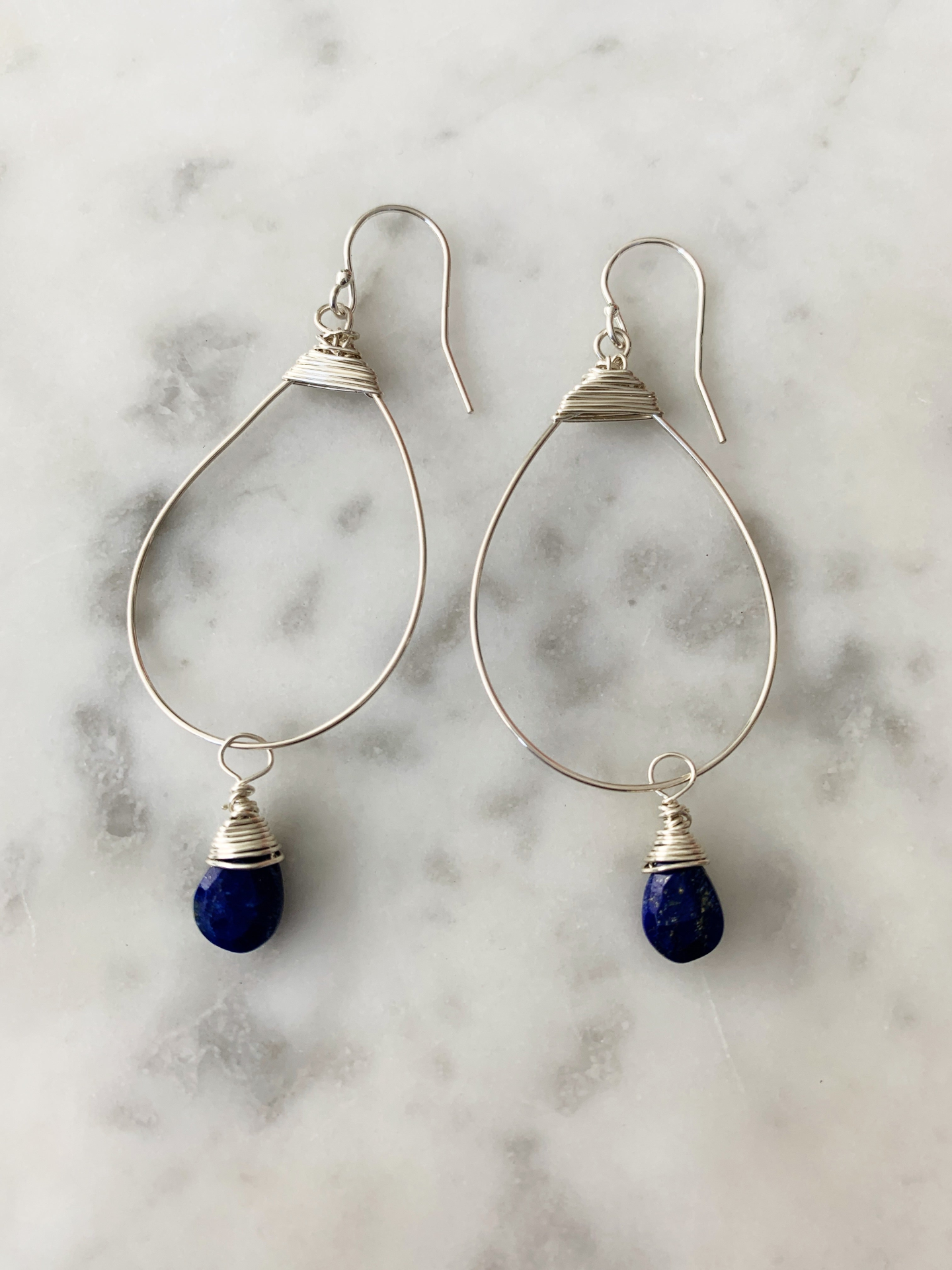 Lightweight Silver Sapphire Drop Earrings for Elegant Style
