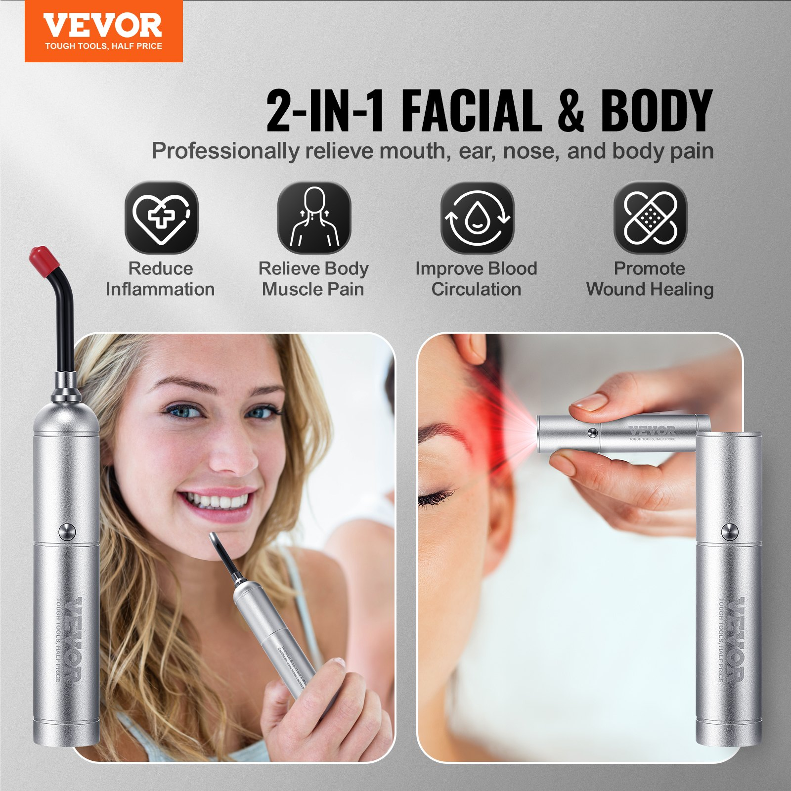 VEVOR Red Light Therapy Device with Removable Tip, Pulse Mode for Pain Relief - Picture 1 of 10