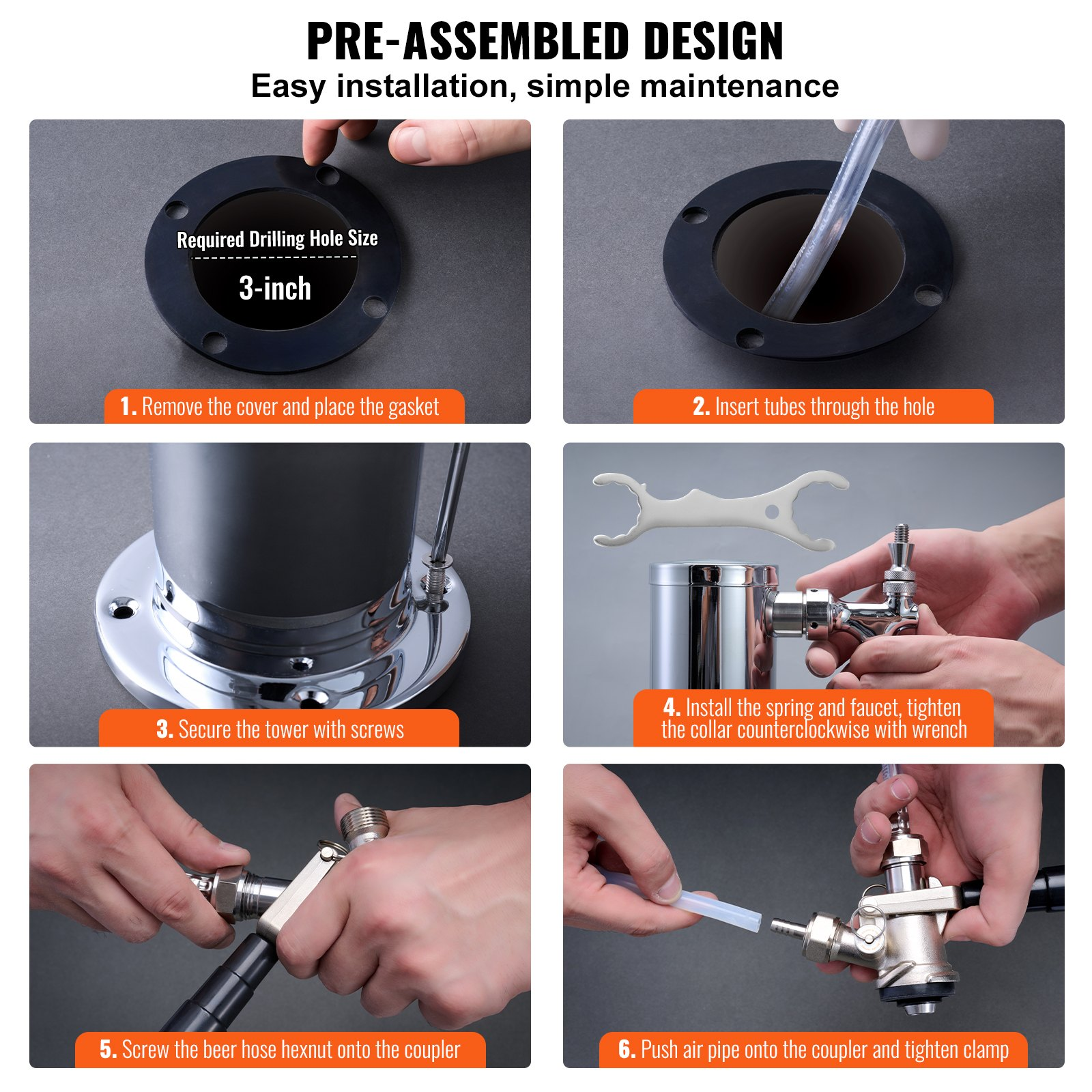 Kegerator Tower Kit, Self-Closing Spring for Party Bar Home