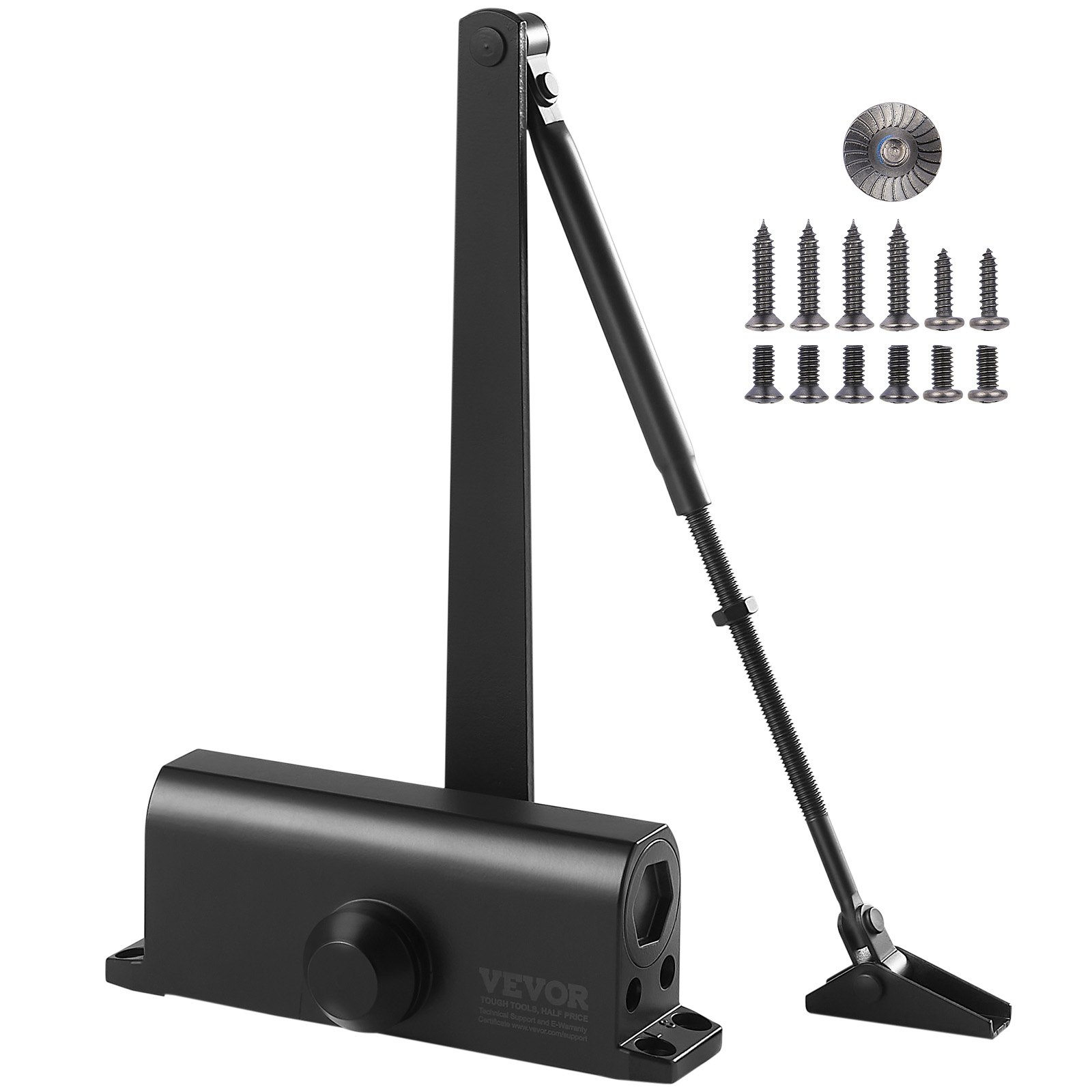 Automatic Door Closer Hydraulic Adjustable for 187 lbs Doors, Heavy Duty, Black - Picture 8 of 10