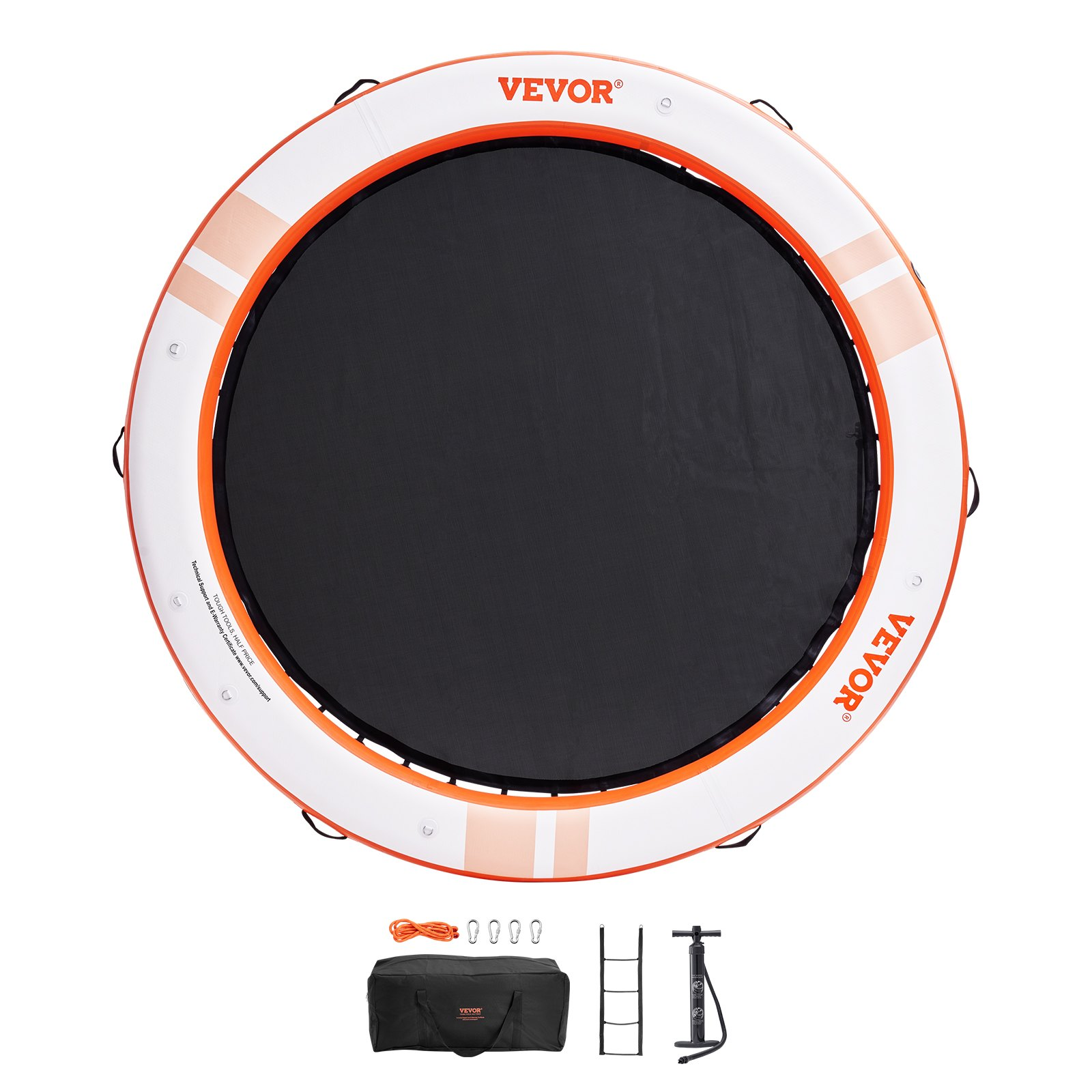 Inflatable Floating Dock, ø8FT Inflatable Dock Platform with ø5FT Trampoline Me