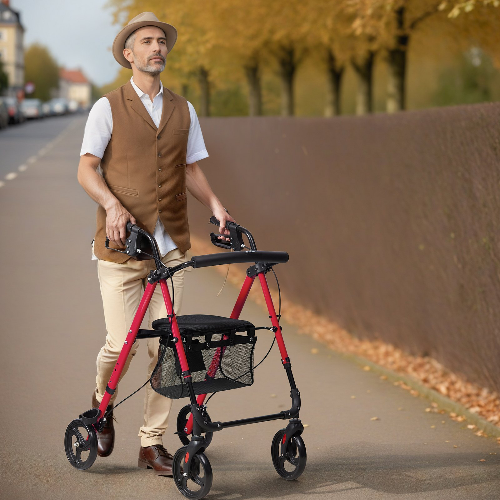 Rollator Walker for Seniors and Adult, 300LBS Capacity - Picture 7 of 10