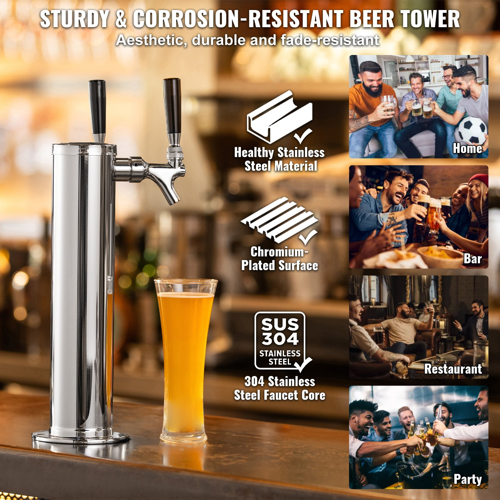 Kegerator Tower Kit, Self-Closing Spring for Party Bar Home