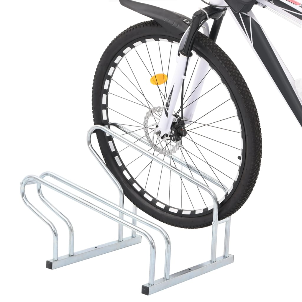 vidaXL Bicycle Stand for 2 Bikes Floor Freestanding Galvanized Steel eBay