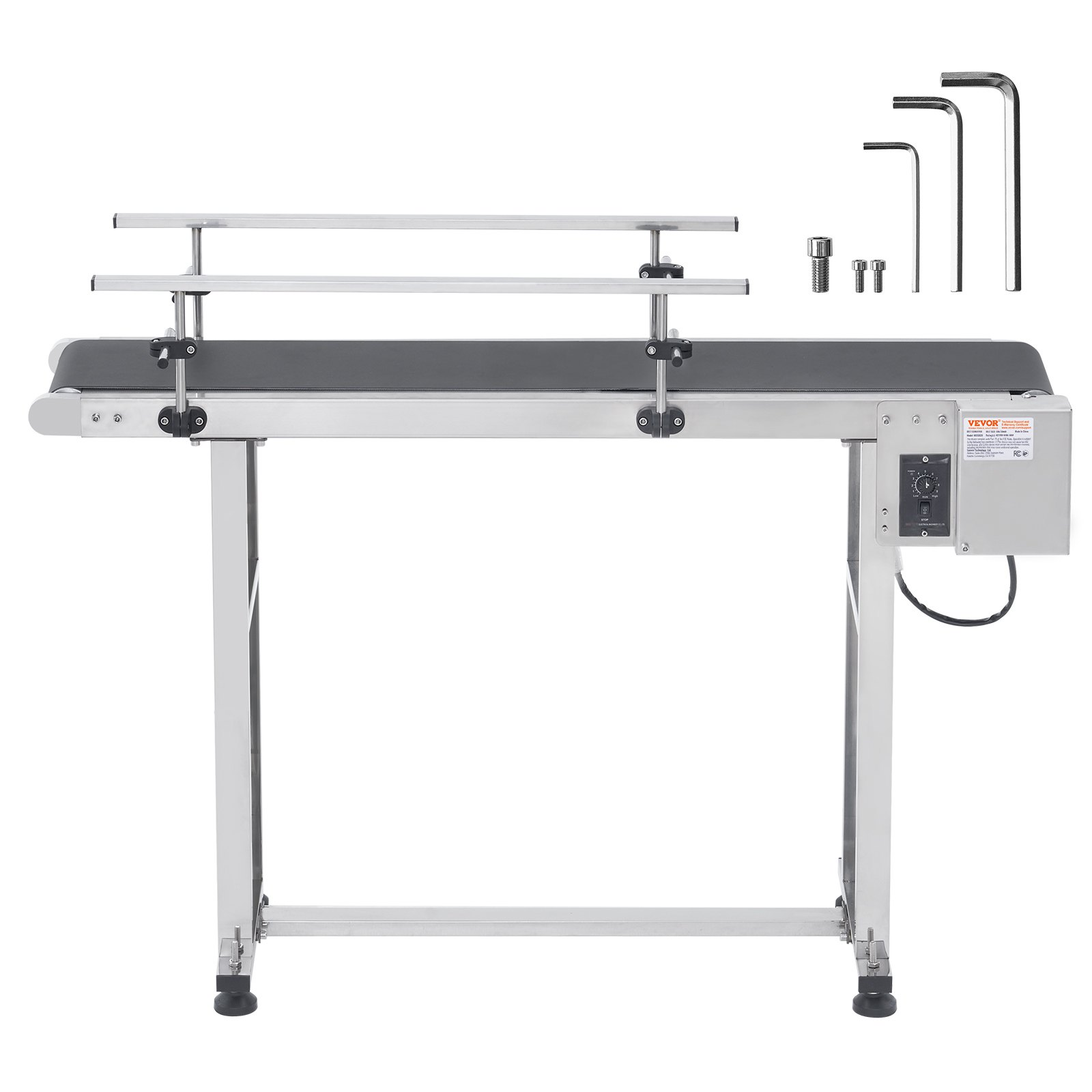 47"x7.8" Heavy Duty Belt Conveyor, Stainless Steel, PVC Belt, Adjustable Speed - Picture 8 of 10