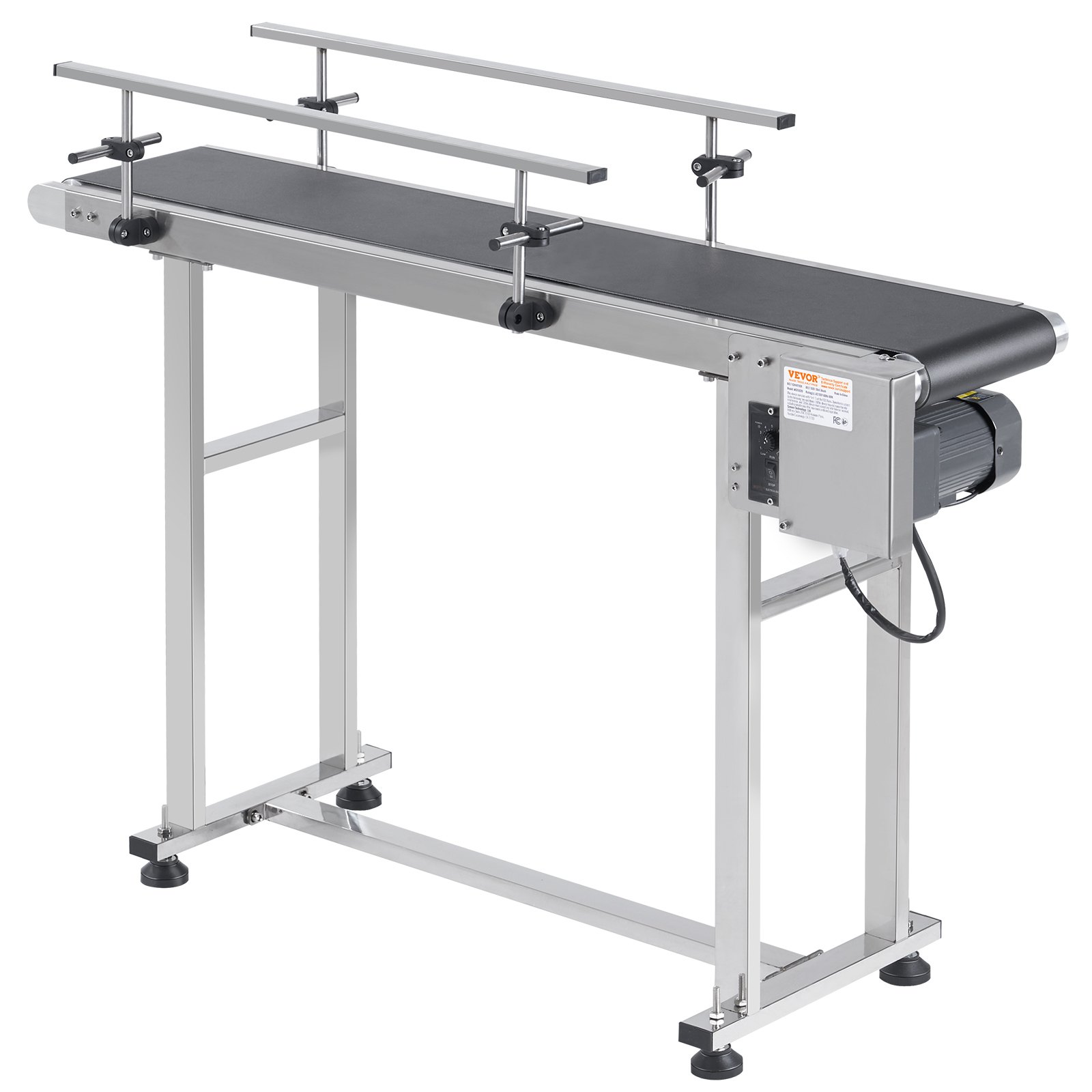 47"x7.8" Heavy Duty Belt Conveyor, Stainless Steel, PVC Belt, Adjustable Speed - Picture 9 of 10