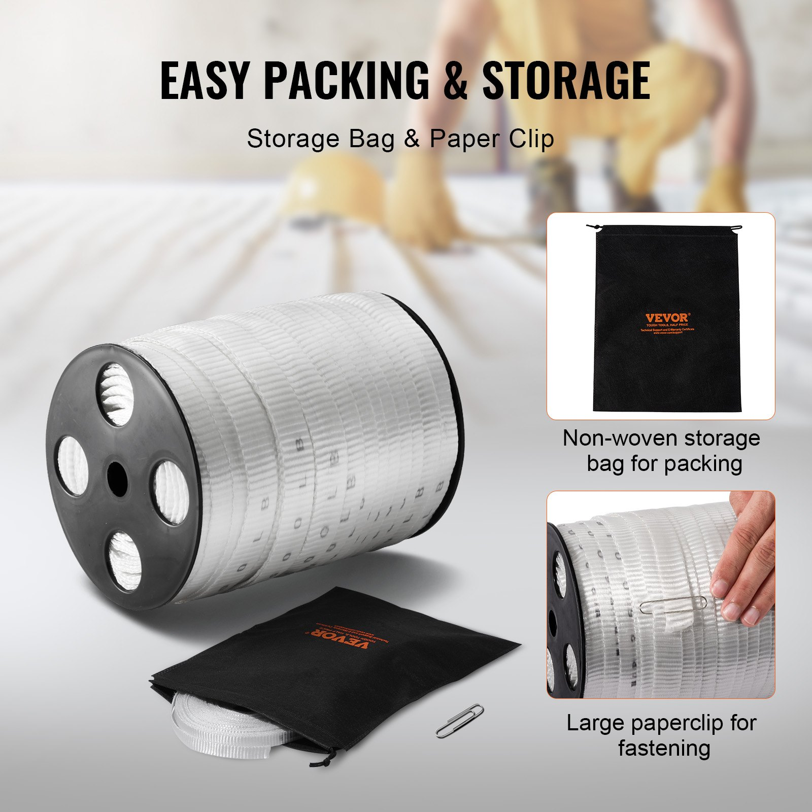 Polyester Pull Tape, 3/4" x 265' Mule Tape Flat Rope, White