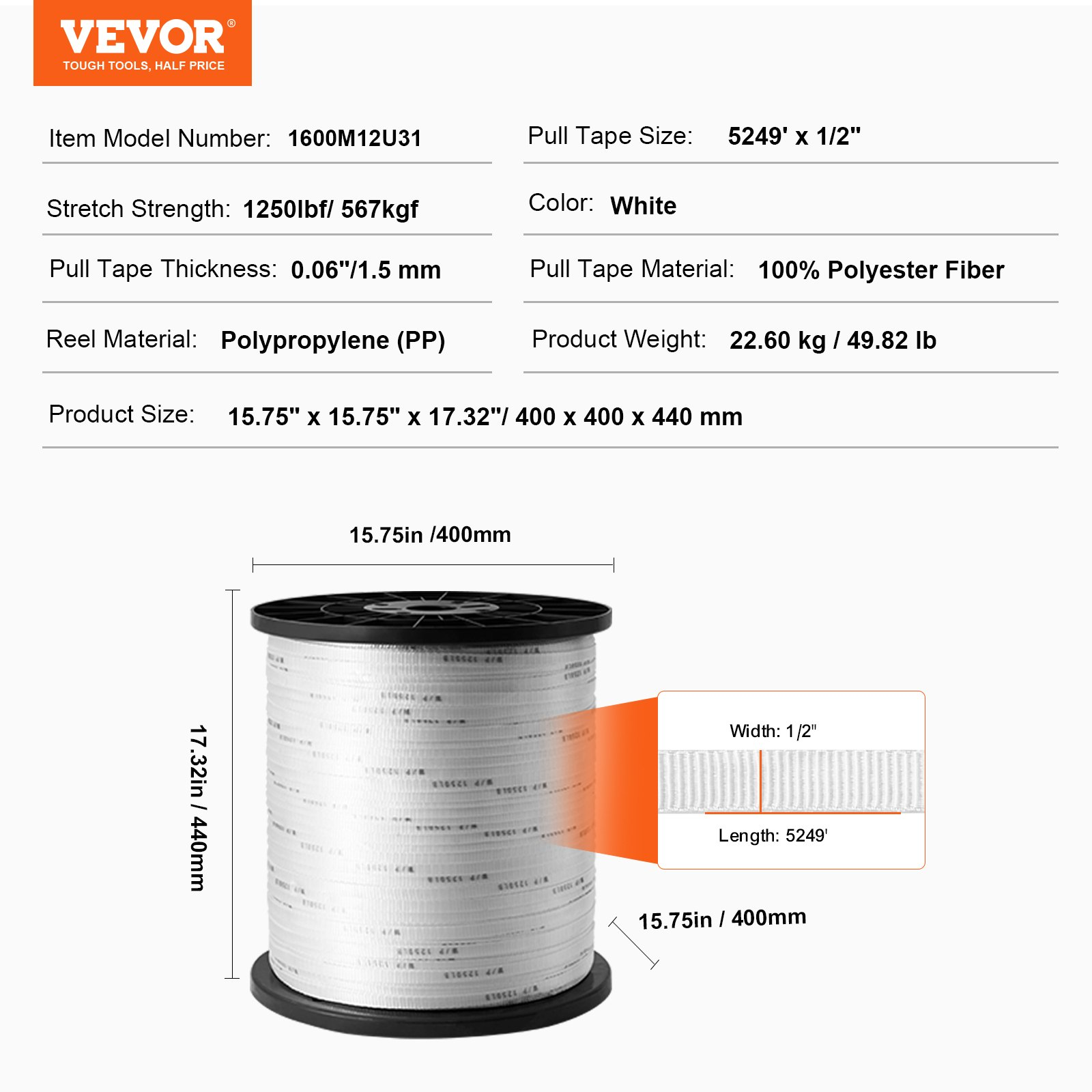 Durable Polyester Pull Cord, Garden Work & Electrical Jobs