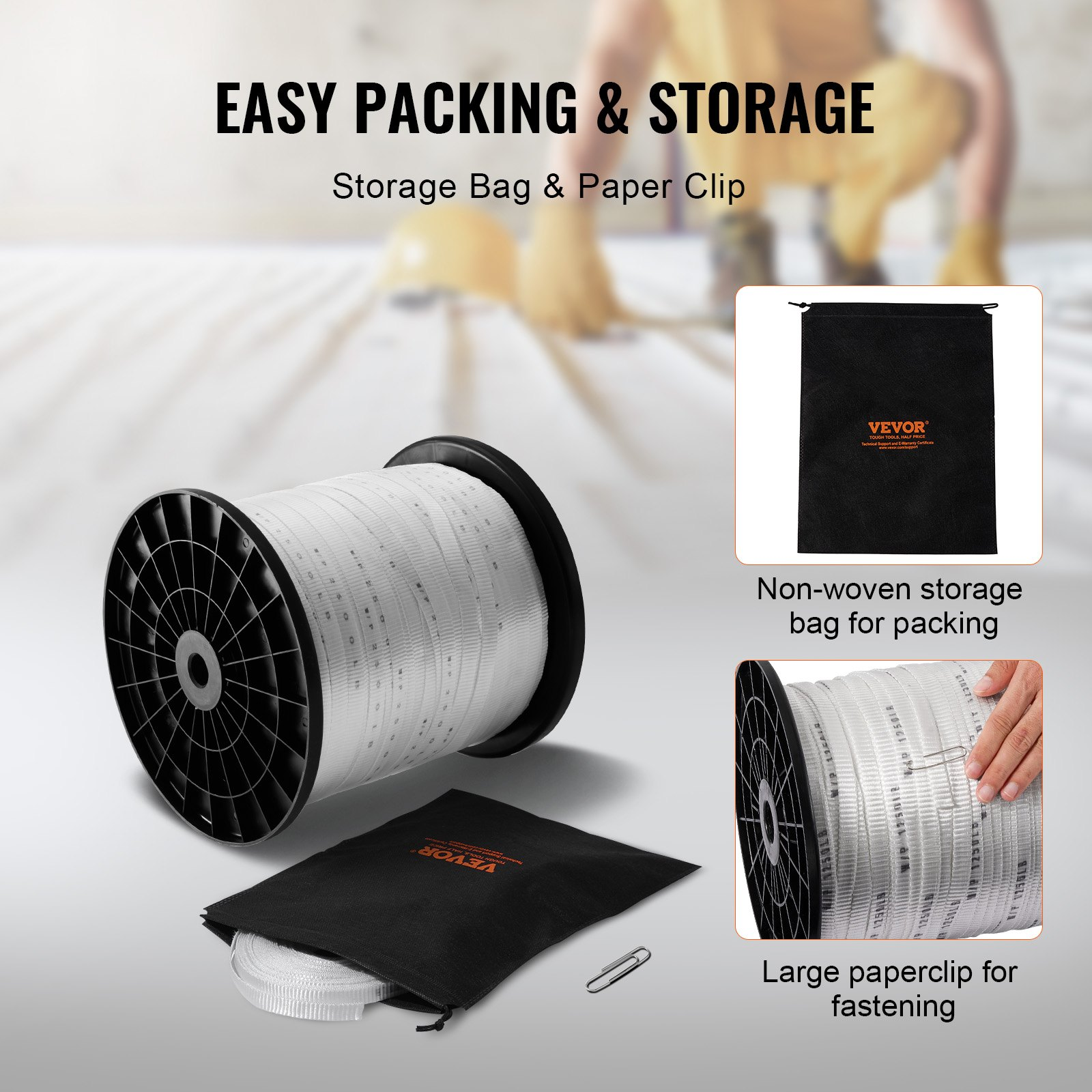 Polyester Pull Tape, 3/4" x 1053' Mule Tape Flat Rope, White