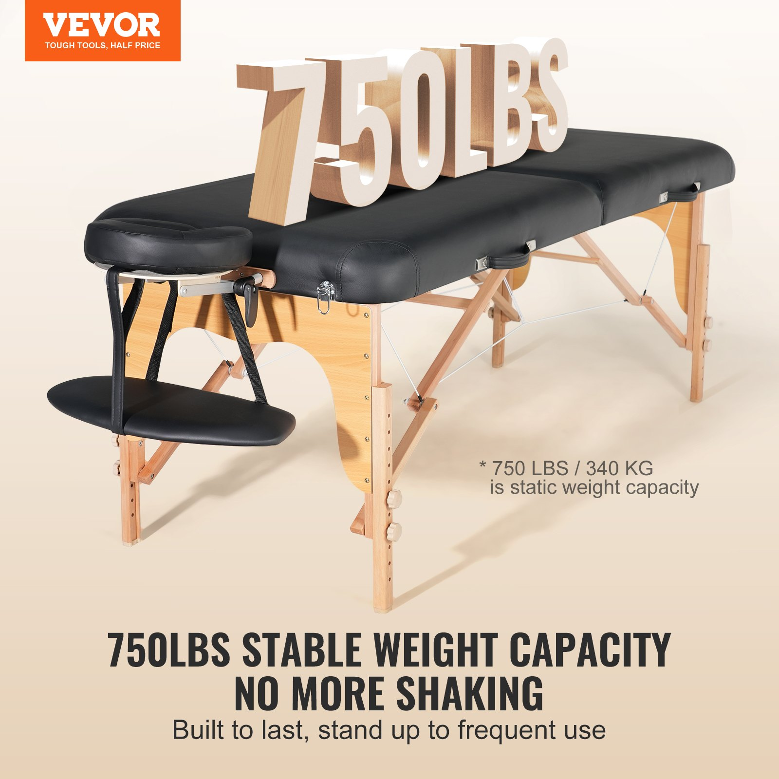 VEVOR Professional Wide Massage Table 30″ W, 750LBS