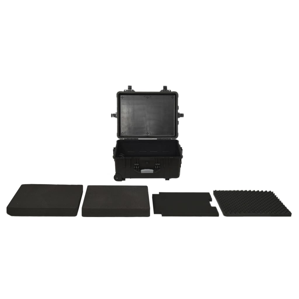 vidaXL Wheeled Flight Case - Black, 58x45x27 cm, PP - Ultimate Travel Protection - Picture 2 of 11