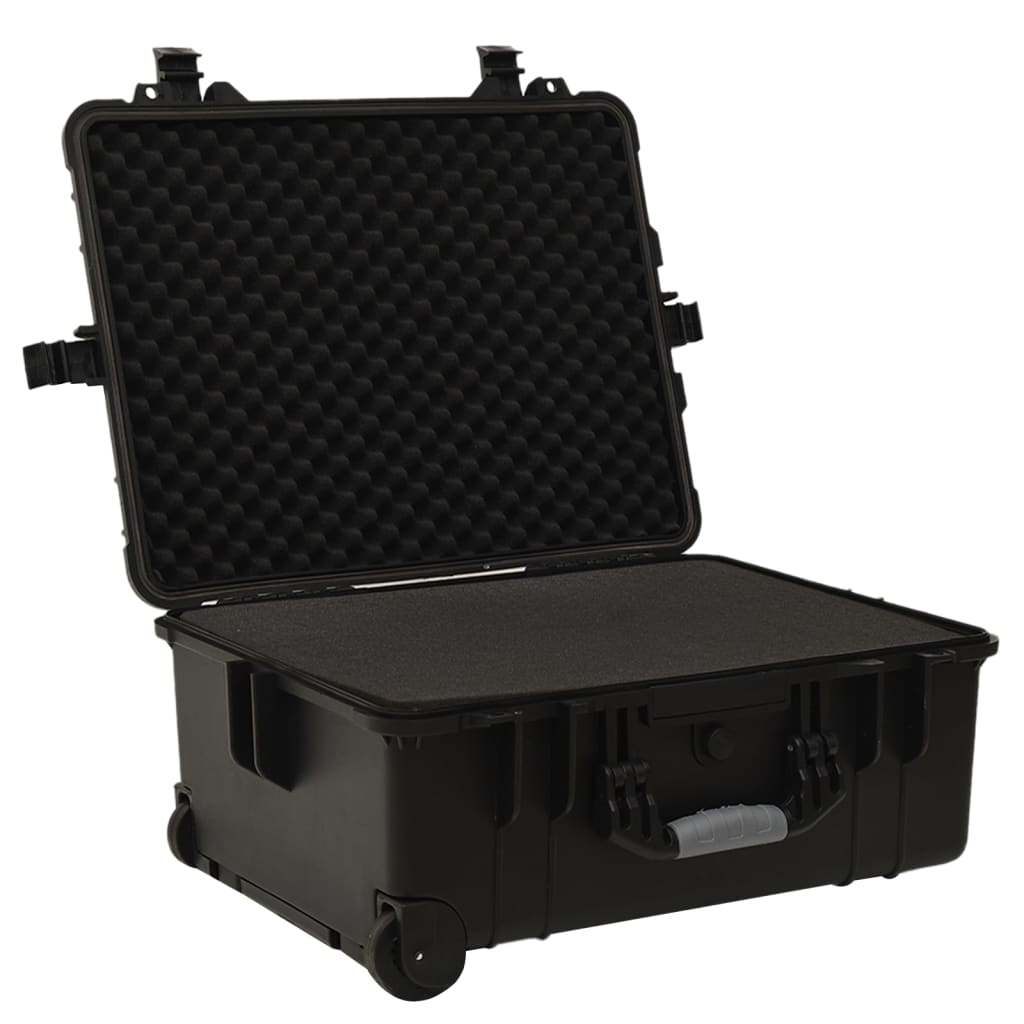 vidaXL Wheeled Flight Case - Black, 58x45x27 cm, PP - Ultimate Travel Protection - Picture 3 of 11