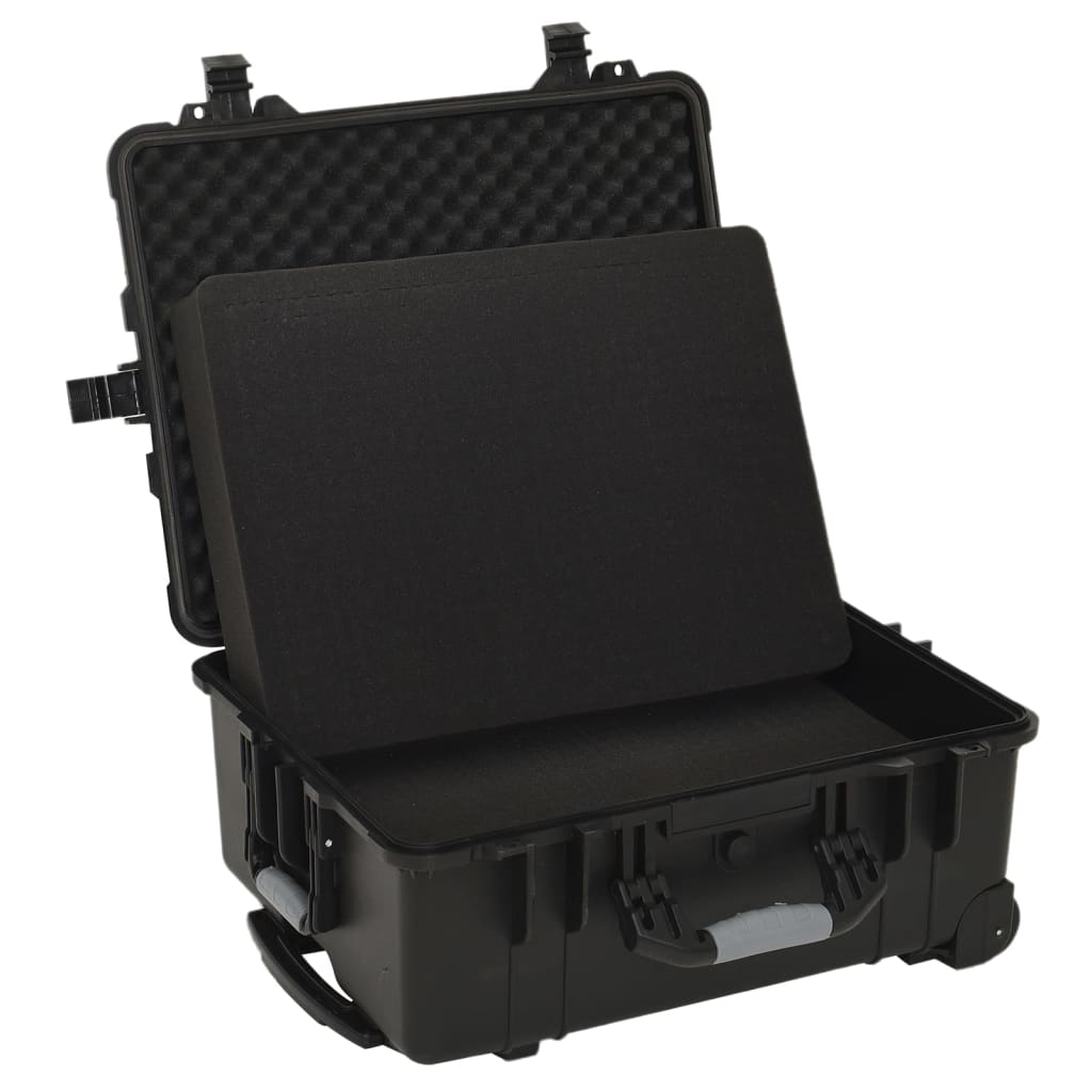 vidaXL Wheeled Flight Case - Black, 58x45x27 cm, PP - Ultimate Travel Protection - Picture 4 of 11
