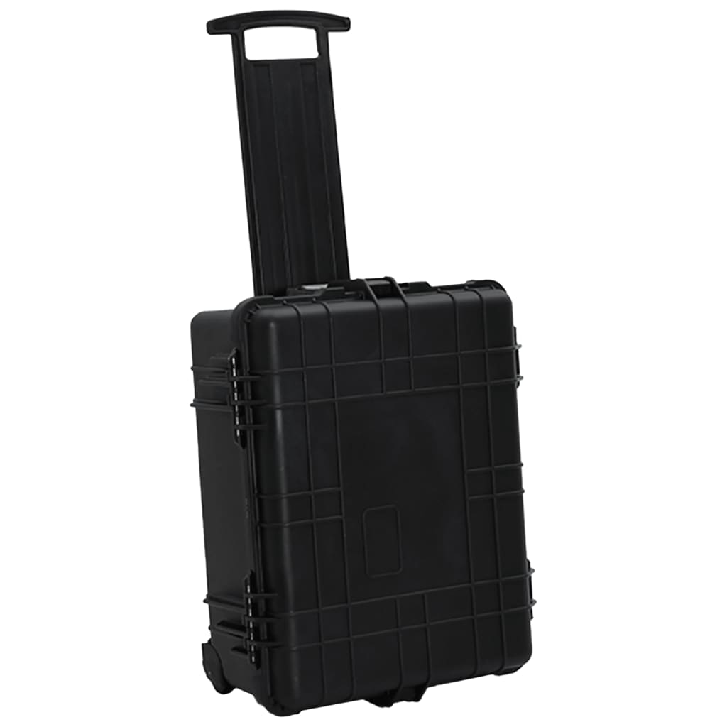 vidaXL Wheeled Flight Case - Black, 58x45x27 cm, PP - Ultimate Travel Protection - Picture 7 of 11