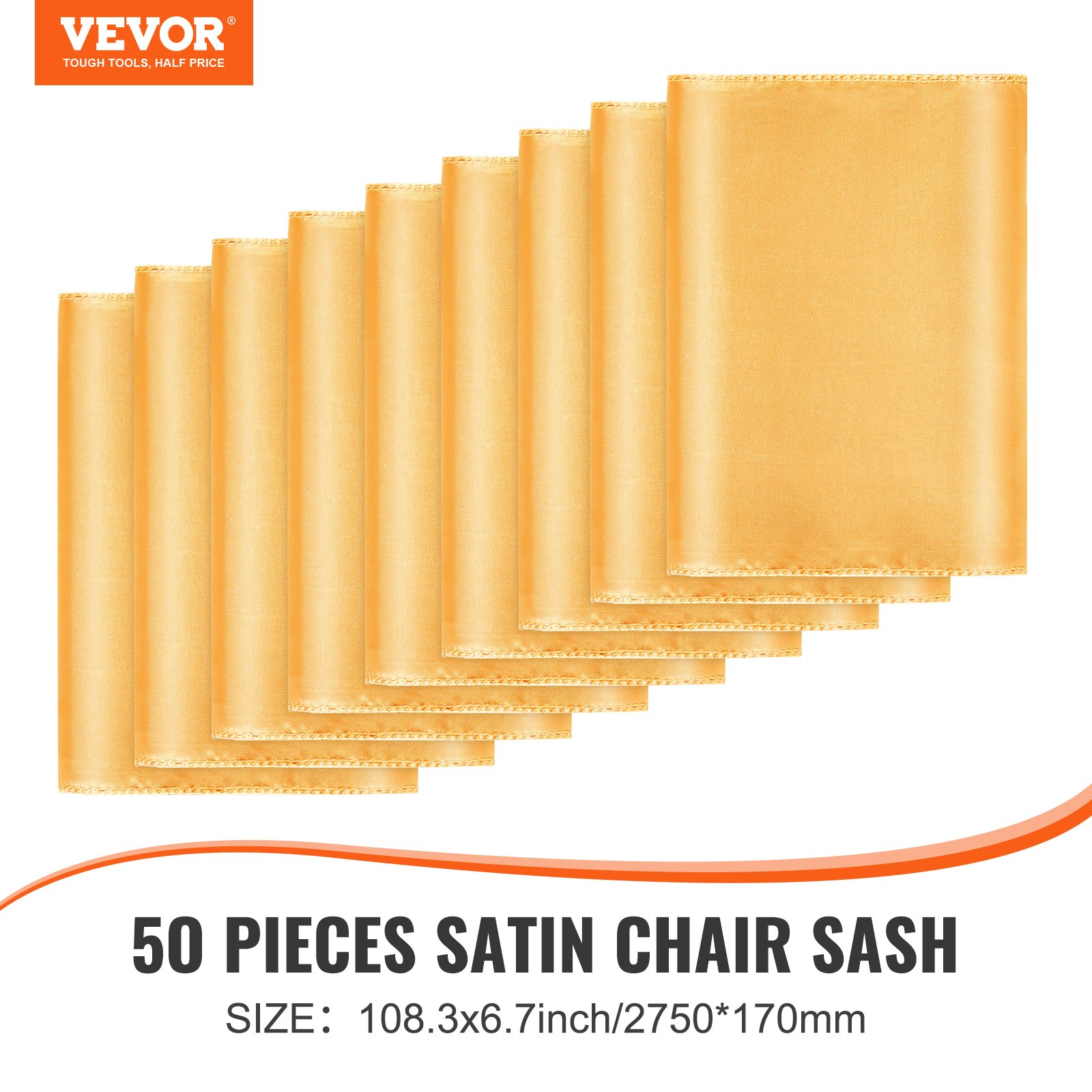 Stretch Spandex Chair Sashes Bows, Celebration Chair Decoration (50 PCS Gold) - Bild 1 von 10